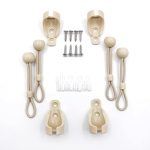 Miniatura 2 de Kit elástico universal para sombrillas, persianas enrollables opacas (color beige oscuro, kit de 2 unidades)