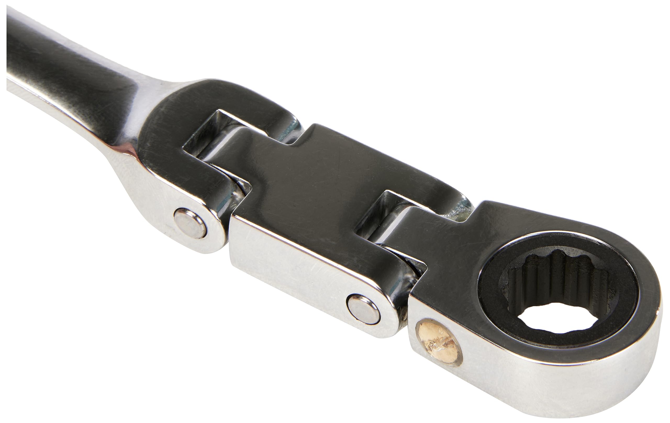 Vigor V6752/12 - Juego de llaves combinadas (doble articulación, mecanismo de carraca dentado fino en el lado del anillo, 12 piezas en práctica funda enrollable), color plateado