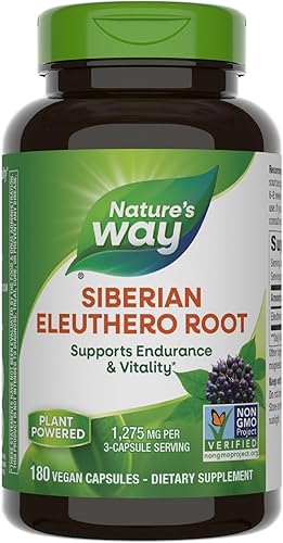 Natures Way Eleuthero siberiano de hierbas premium 1275 mg por porción 180 VCaps