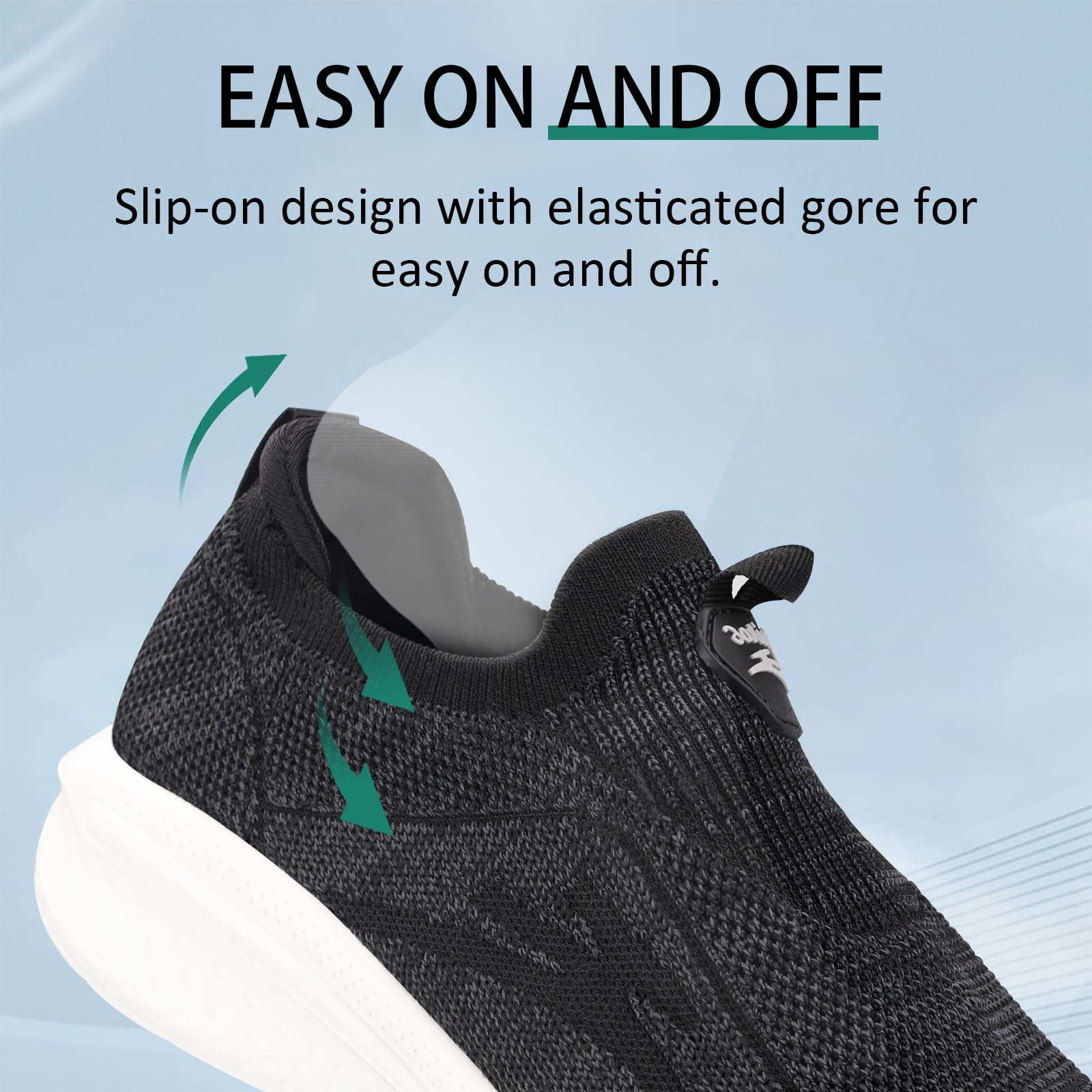 Giniros Sneaker Uomo Infilare Scarpe Uomo Senza Lacci Slip on Sneakers Scarpe da Running Corsa Leggero Corsa Camminare Scivolare Scarpe da Ginnastica Outdoor Jogging Sportive Scarpe