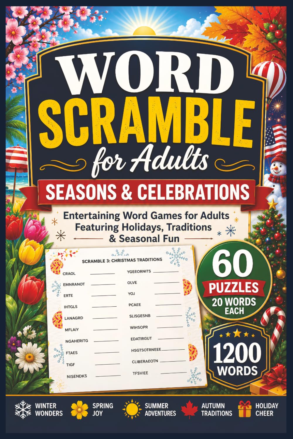 Word Scramble for Adults: Entertaining Word Games for Adults Featuring Holidays, Traditions & Seasonal Fun
