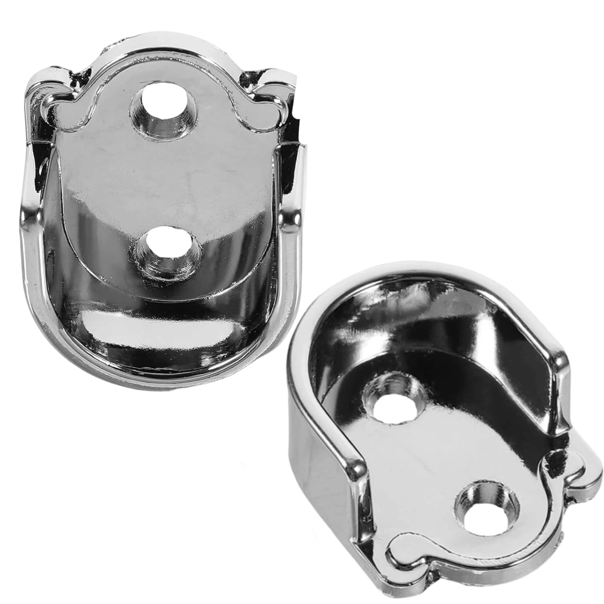 Trifletopia Silver 2 Pcs Wardrobe Rail Brackets, 25.5×33Mm Zinc Alloy U-Shaped Rod Holders For Closet And Shower Curtain Poles, Durable Flange Supports (Silver)