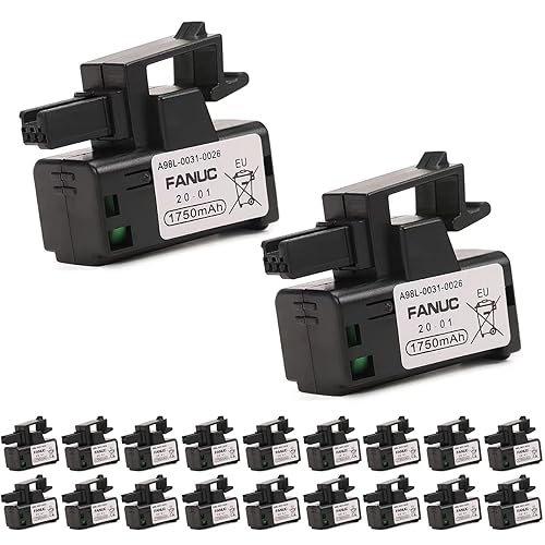 HOWING 20-Pack A98L-0031-0026 3V 1750mAh Lithium Battery Replacement for FANUC A02B-0309-K102 PLC Battery with 3P Plug