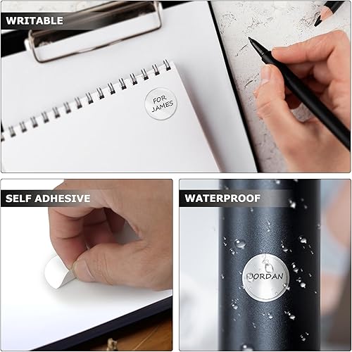 Miniatura 5 de Etiqueta redonda transparente de 0.5 pulgadas, autoadhesiva, transparente, sello de oblea de punto, impermeable, extraíble para paquete al por