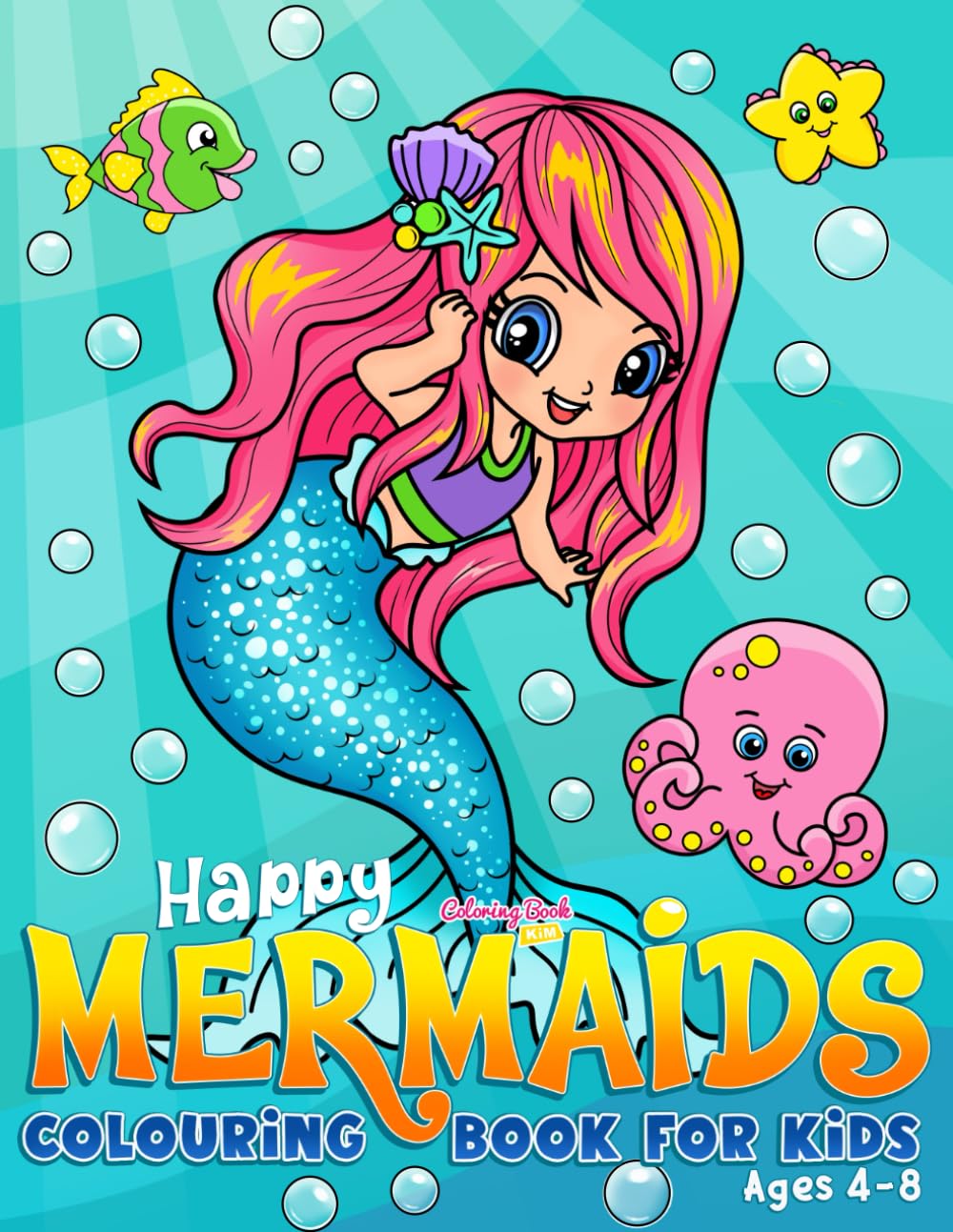 Happy Mermaids: Colouring Book For Kids Ages 4-8 (UK Edition)