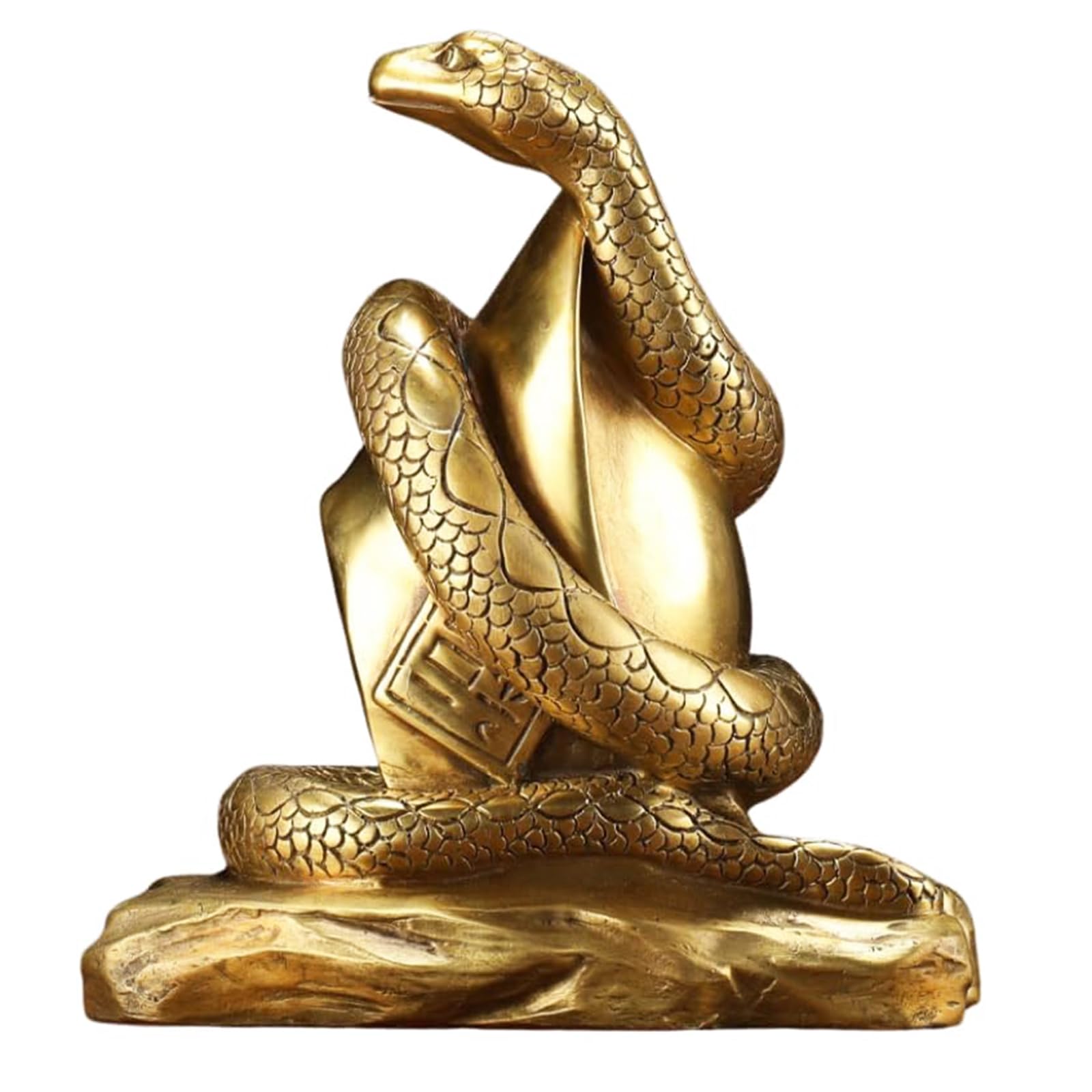 YXCQHZM Brass Snake Statue Chinese Feng Shui Snake Figures for Your Home Or Office Figure Decoration for Happiness and Wealth (L)