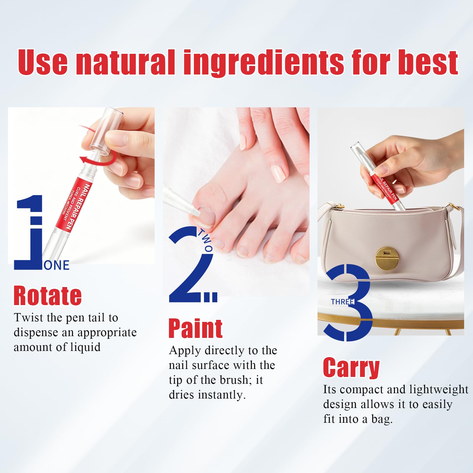 2 Pezzi Penna per la Cura delle Unghie, Set di Nail Care Pen, Nutrire Le Unghie, cura cosmetica delle unghie, Nail Care Pen Portatili per Pulite e Ordinate