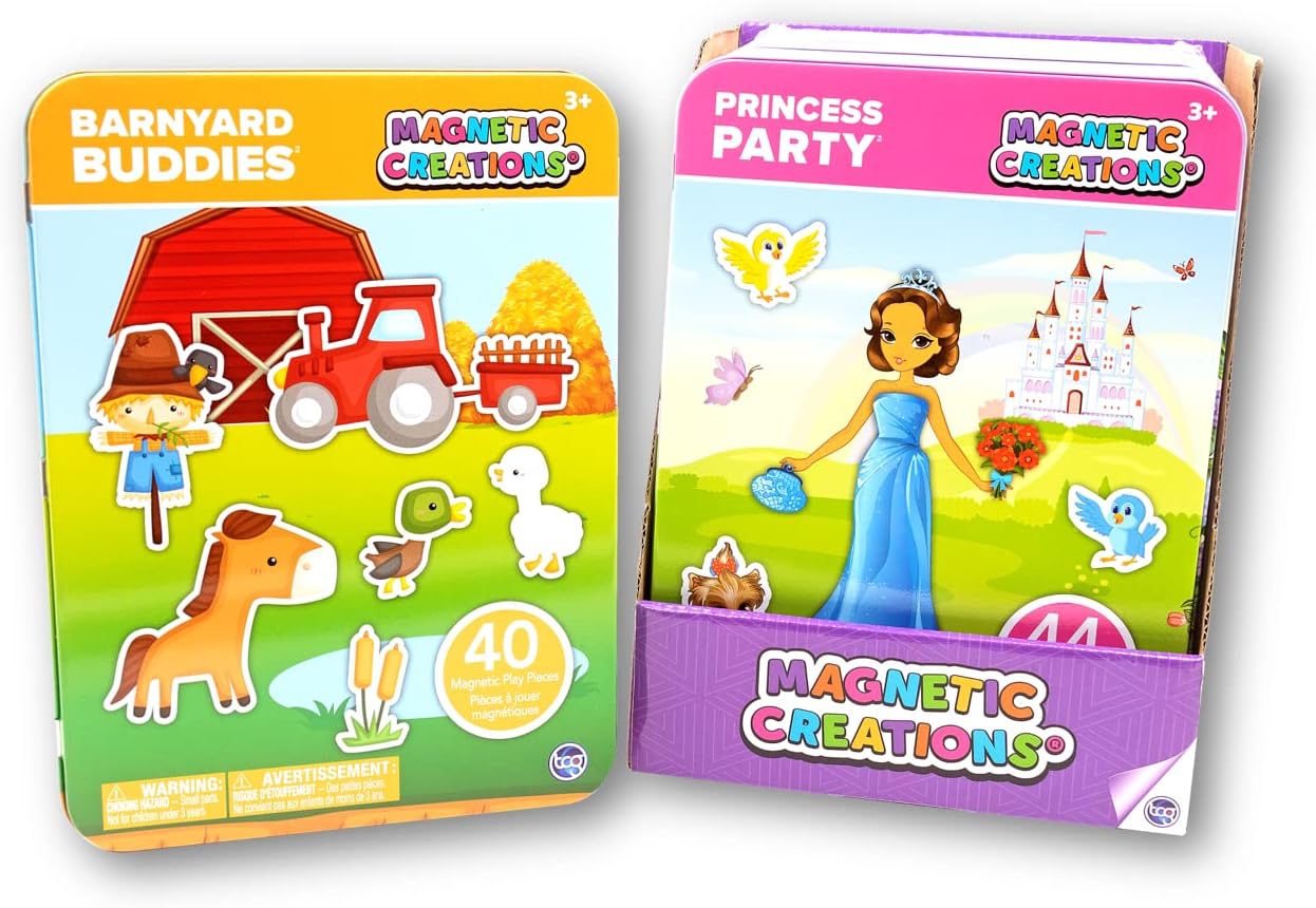PETERKIN | Magnetic Creations | Colourful printed tins with over 40 mix and match magnet shapes to create your own story scene! | Arts & Crafts | Travel Toys | Ages 3+