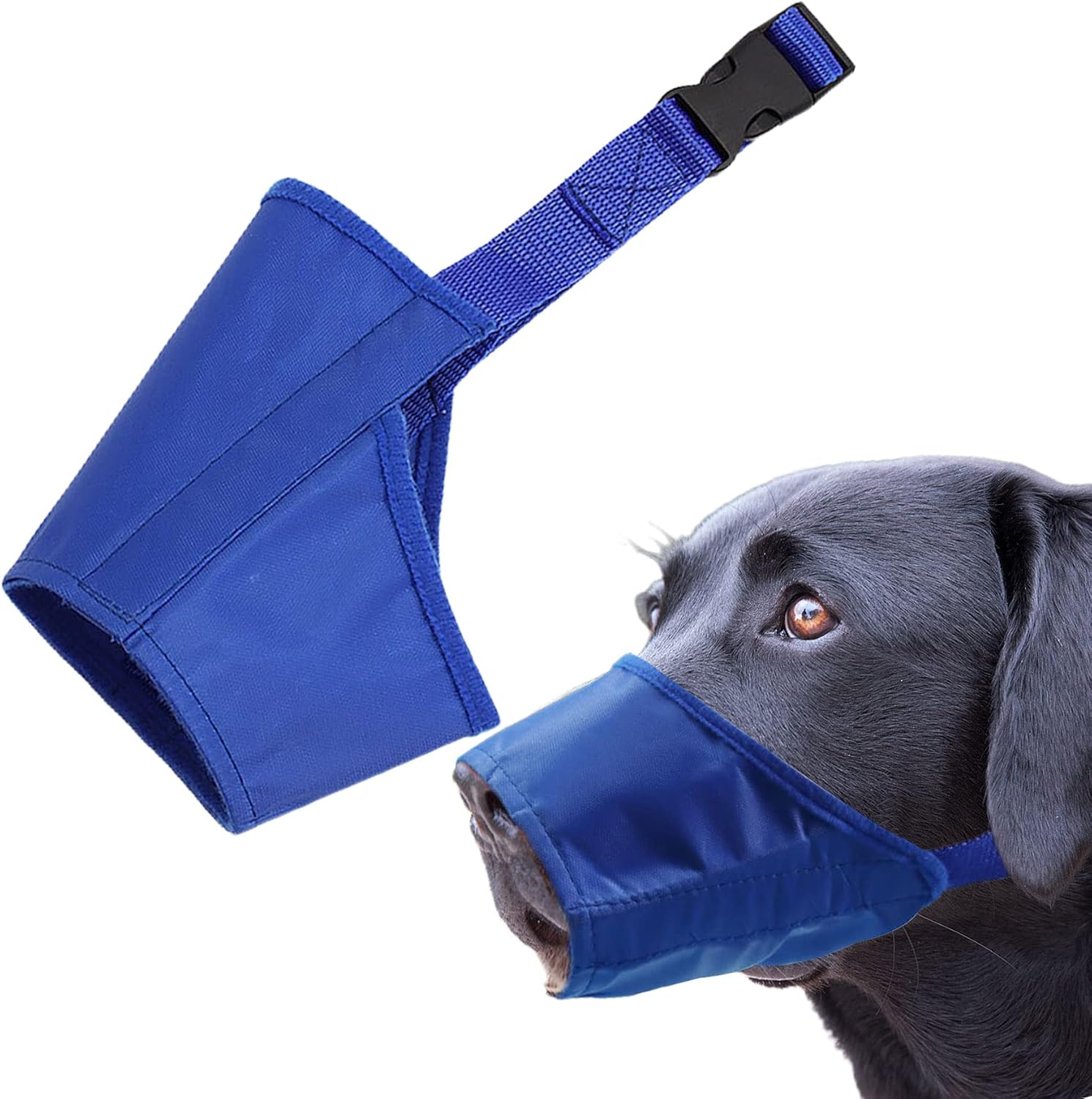 Parts Express Dog Muzzle, Soft Anti-Biting Barking Chewing Muzzle, Breathable Waterproof Adjustable Muzzle for Small Medium ,Large Dogs,Blue (XL)