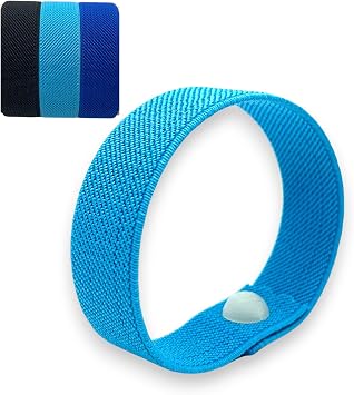 Anxiety Snap Wristband, Sky Blue, X-Large 9 | Acupressure Band, Snap Technique, Stretch Knit Elastic Band, Focus and Stress Support, Calming Habits and Sensory Support