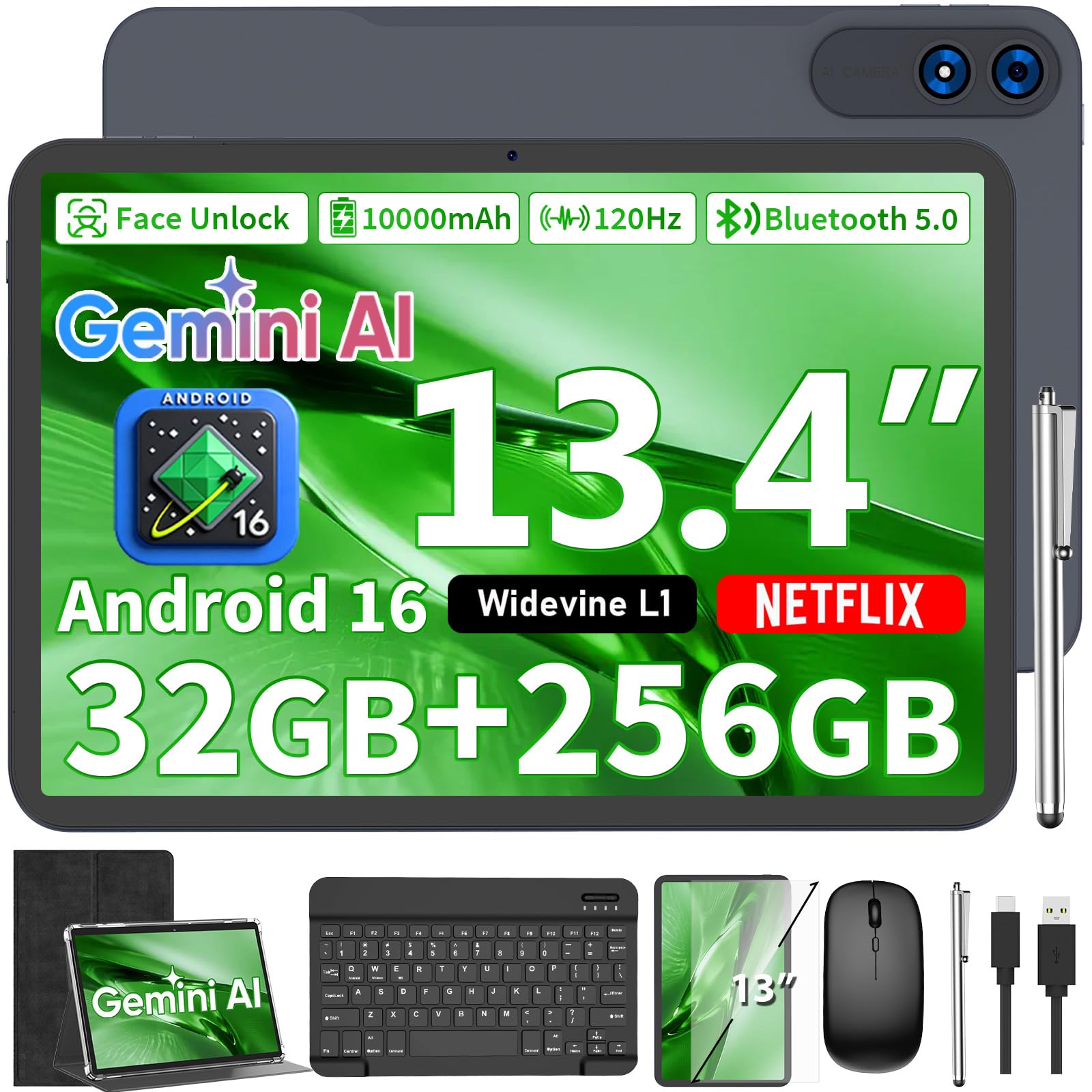 android 16タブレット32GB+128GB+2TB 10.1インチ Amazon.com: Android 16 Tablet with Keyboard - 13 inch Tablet with