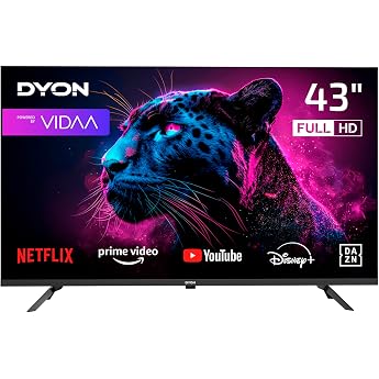 DYON Movie Smart 43 VX TV 43 inches 108 cm Full HD Smart TV HD Triple Tuner DVB-C / -S2 / -T2 App Store Prime Video Netflix YouTube DAZN Disney + Model 2023