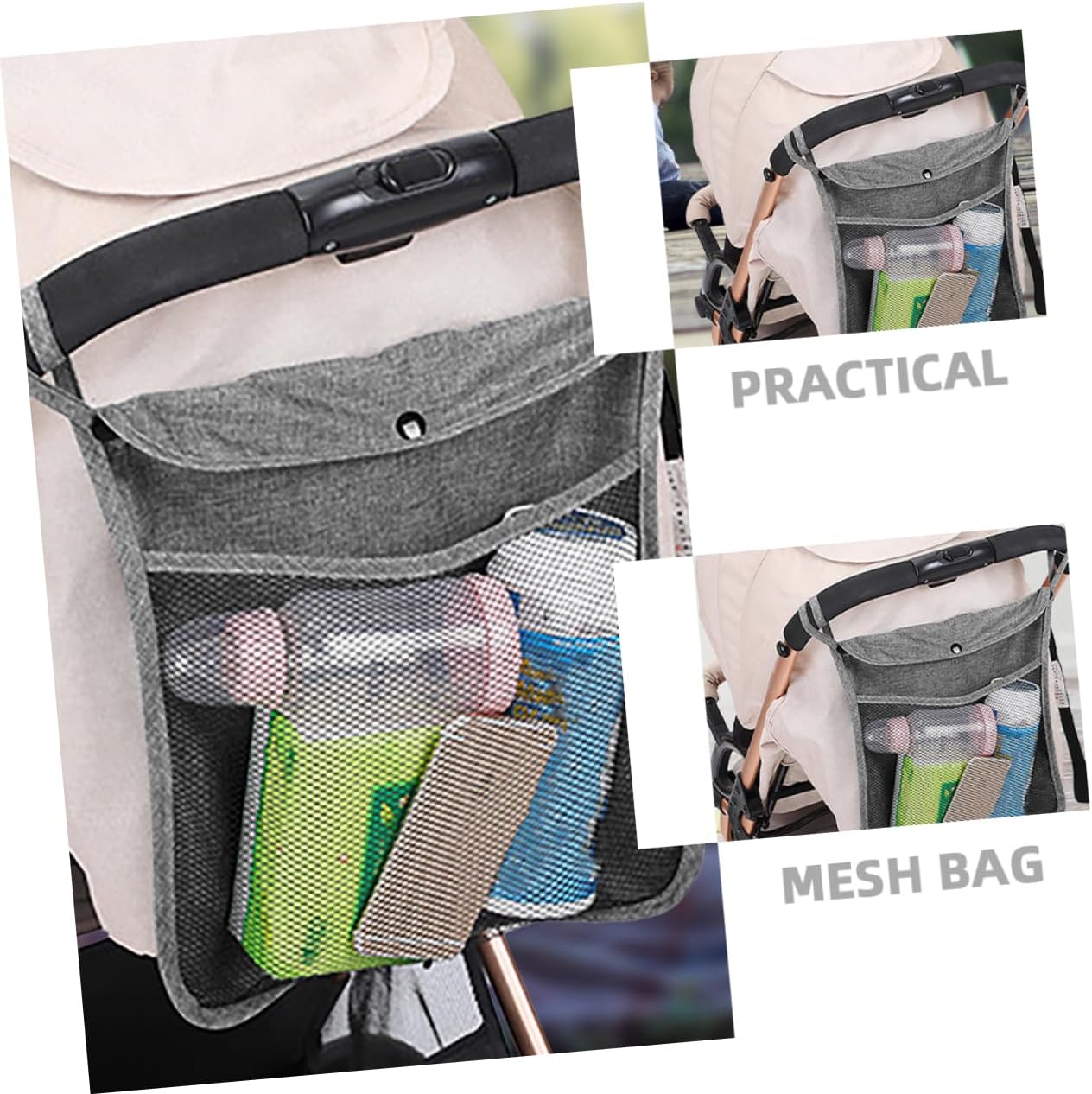 2pcs Stroller Bag Organizer Capacity Diaper Bag Stroller Accessory Hanging Travel Organizer