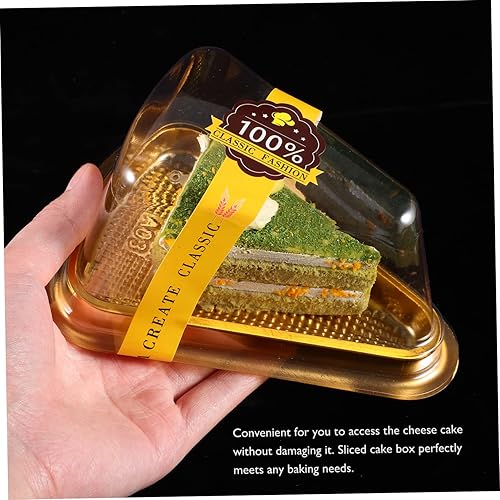 Miniatura 7 de STOBAZA 50 unidades de calcomanías triangulares para tartas y postres de panadería para llevar bodas, cumpleaños y celebraciones para rebanadas de