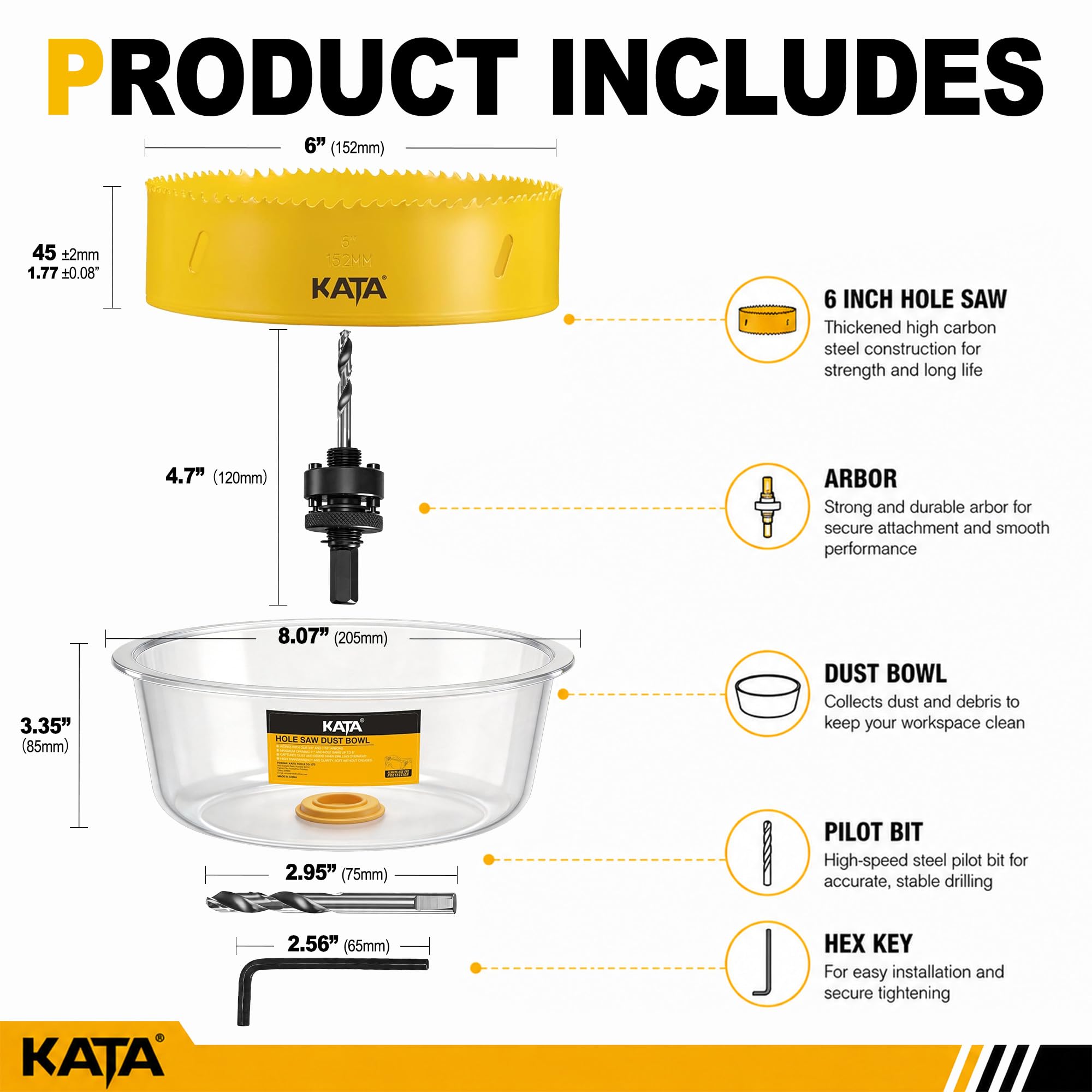 KATA 6" Hole Saw - Recessed Light Installation -2