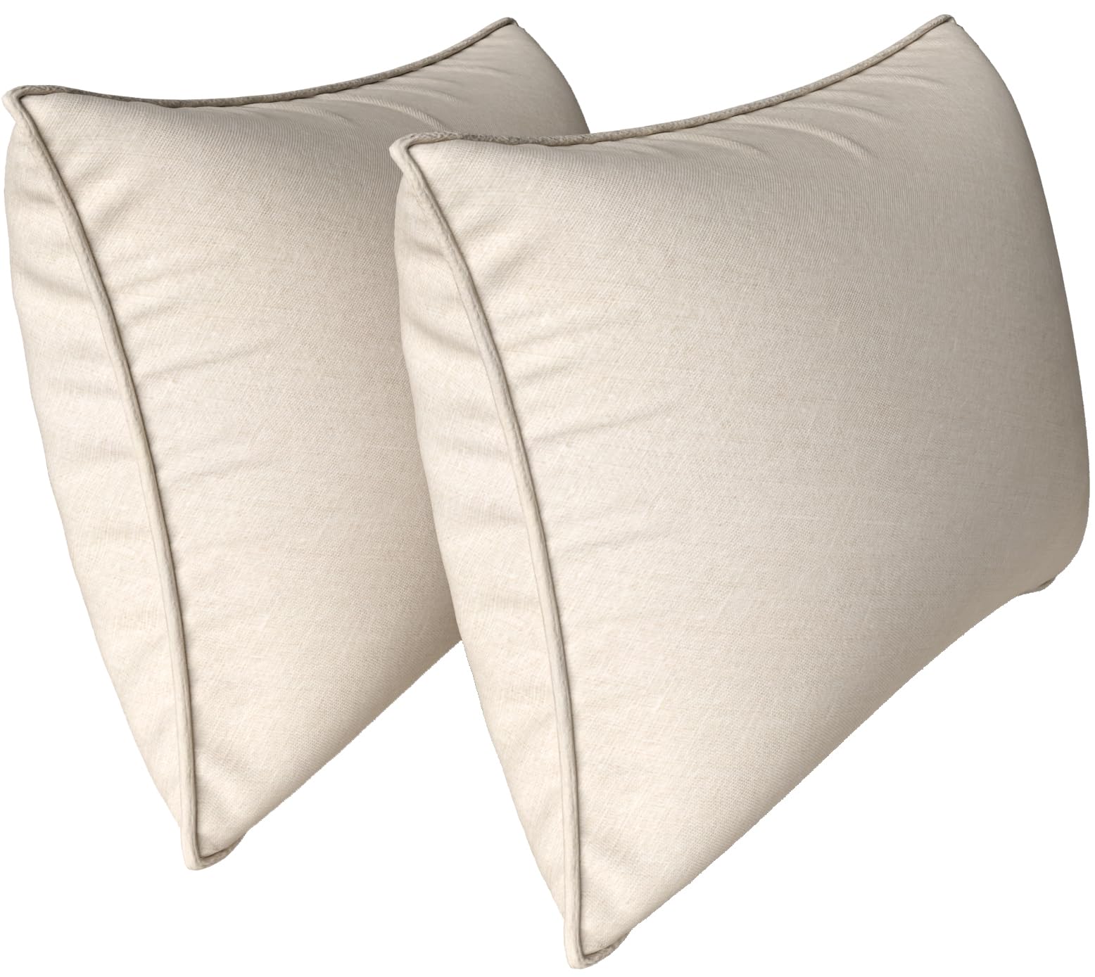 Cojín para sofá con relleno y funda – Cojín grande de 40 x 60 cm – Juego de 2 cojines de sofá beige con mucho relleno – Cojín decorativo certificado Öko-Tex, cómodos cojines decorativos para salón