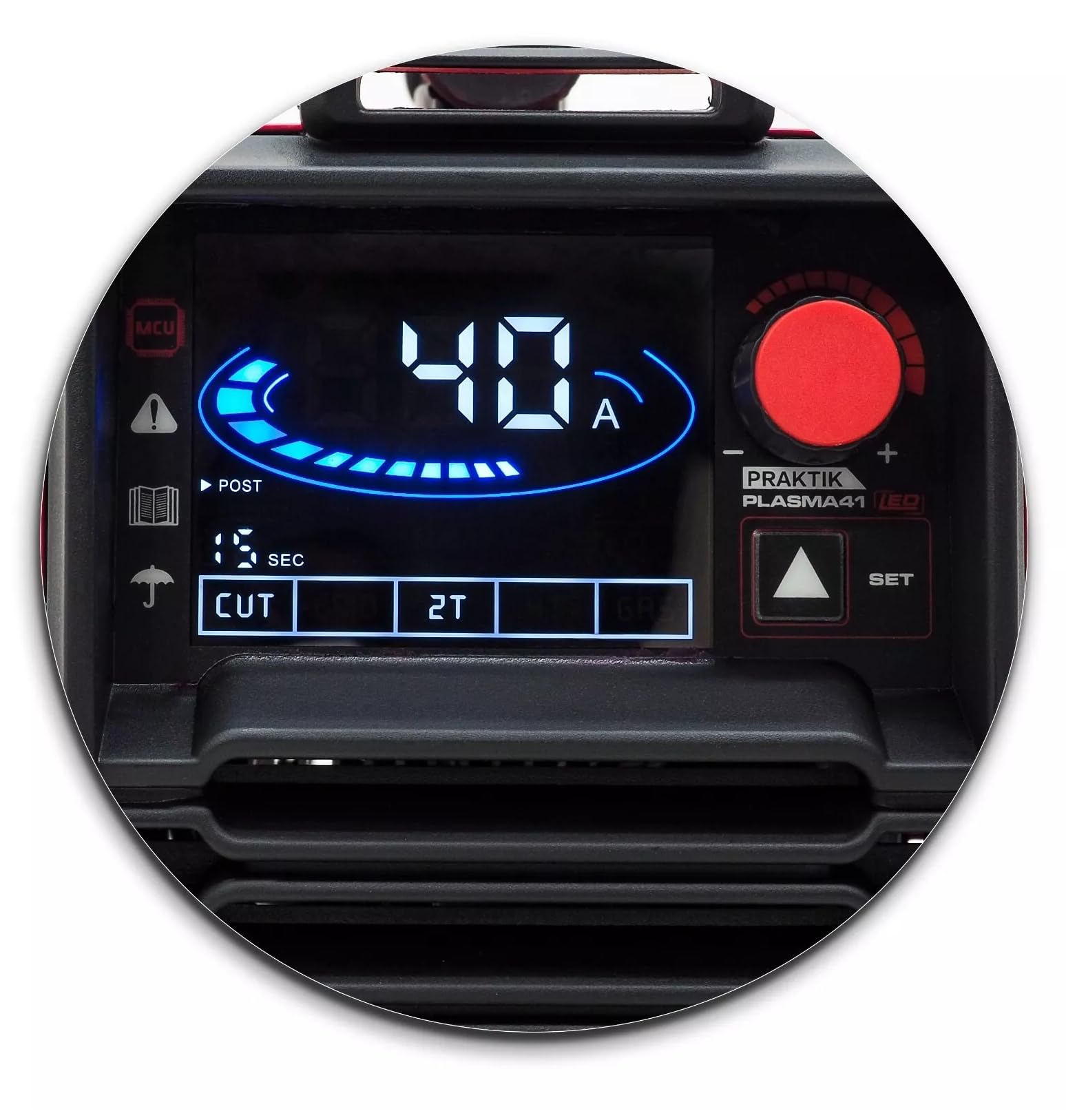 Ideal cortador de plasma Praktik Plasma 41 LED, corte preciso hasta 16 mm con tecnología inversor, encendido RF y 20-40 A a 230 V