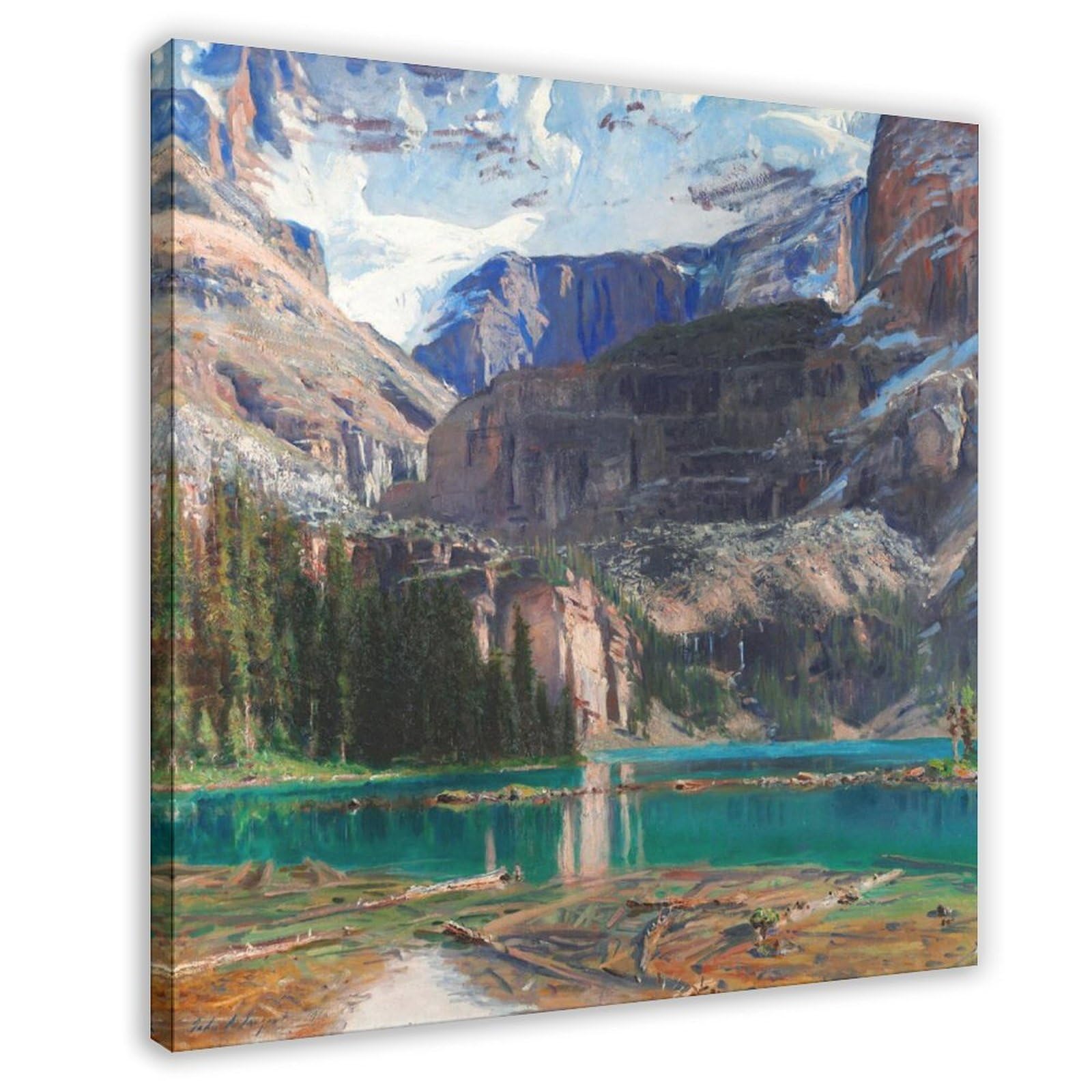 ANFOTCM John Singer Sargent, Lago O'Hara, decorazione artistica da parete poster per famiglie, bar, ristoranti, garage, caffetterie, idea regalo, 70 x 70 cm