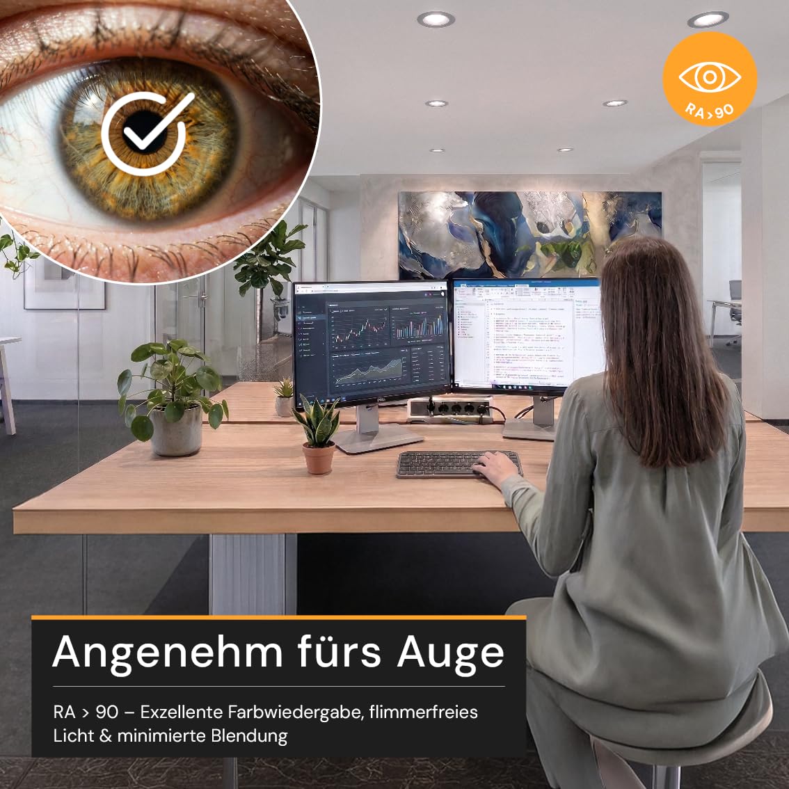 Einbaustrahler LED 24W 4 Stück - LED Modul 230V, Einbauleuchte CCT für Decke, 2700K 4500K 6500K einstellbar, 1750lm, Ø 131x75mm, 36°, UGR<19, CRI90, IP65, Deckenspot LED-Leuchtmittel