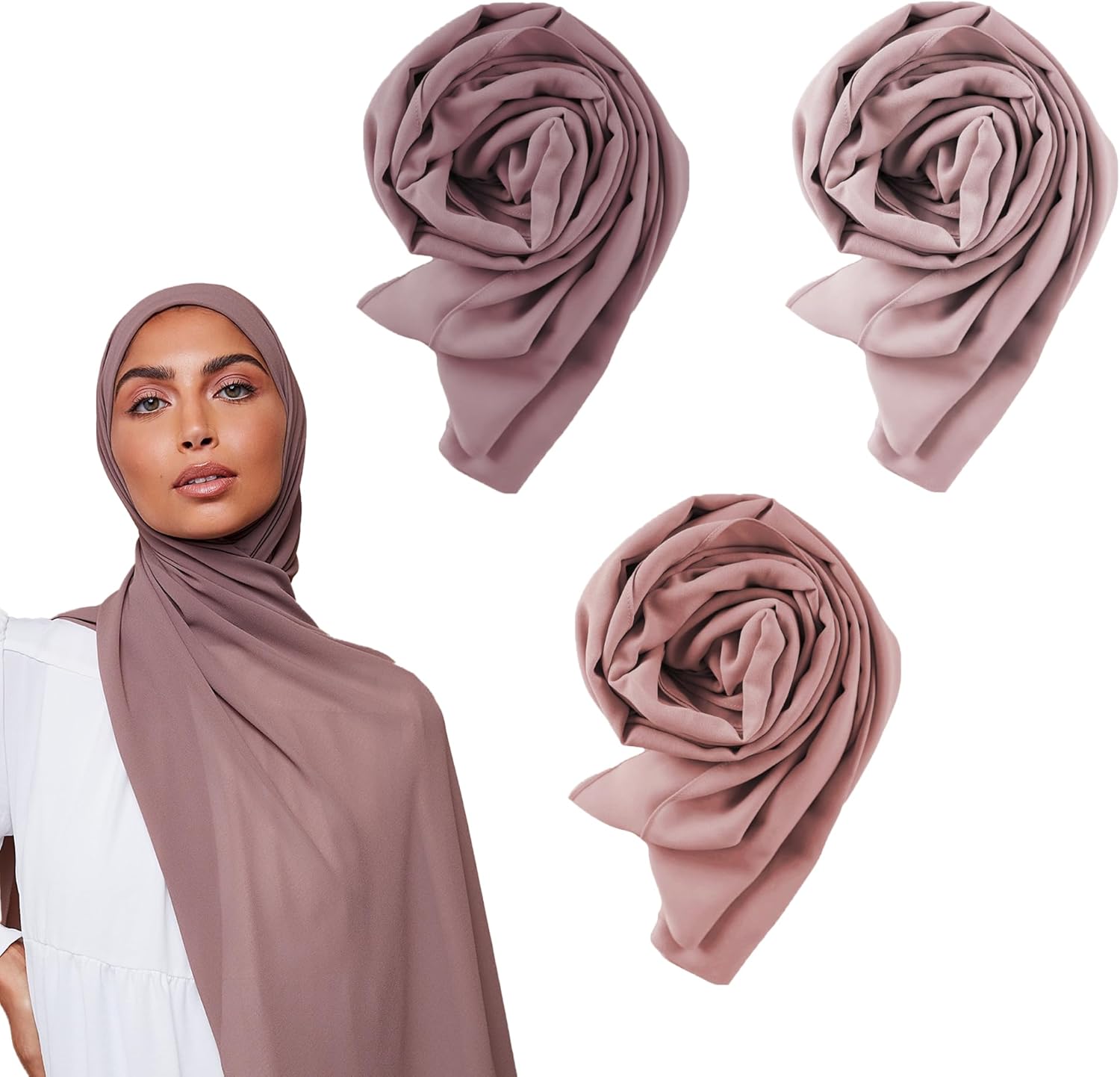 VOILE CHIC Non-Slip Premium Chiffon Hijab Scarf for Women - Lightweight Head Scarf Wrap for Full Coverage and All Day Comfort