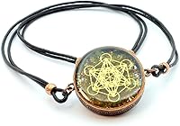Vista 3 de Metatron's Cube Merkaba Orgone Pendant with Olivine Peridot