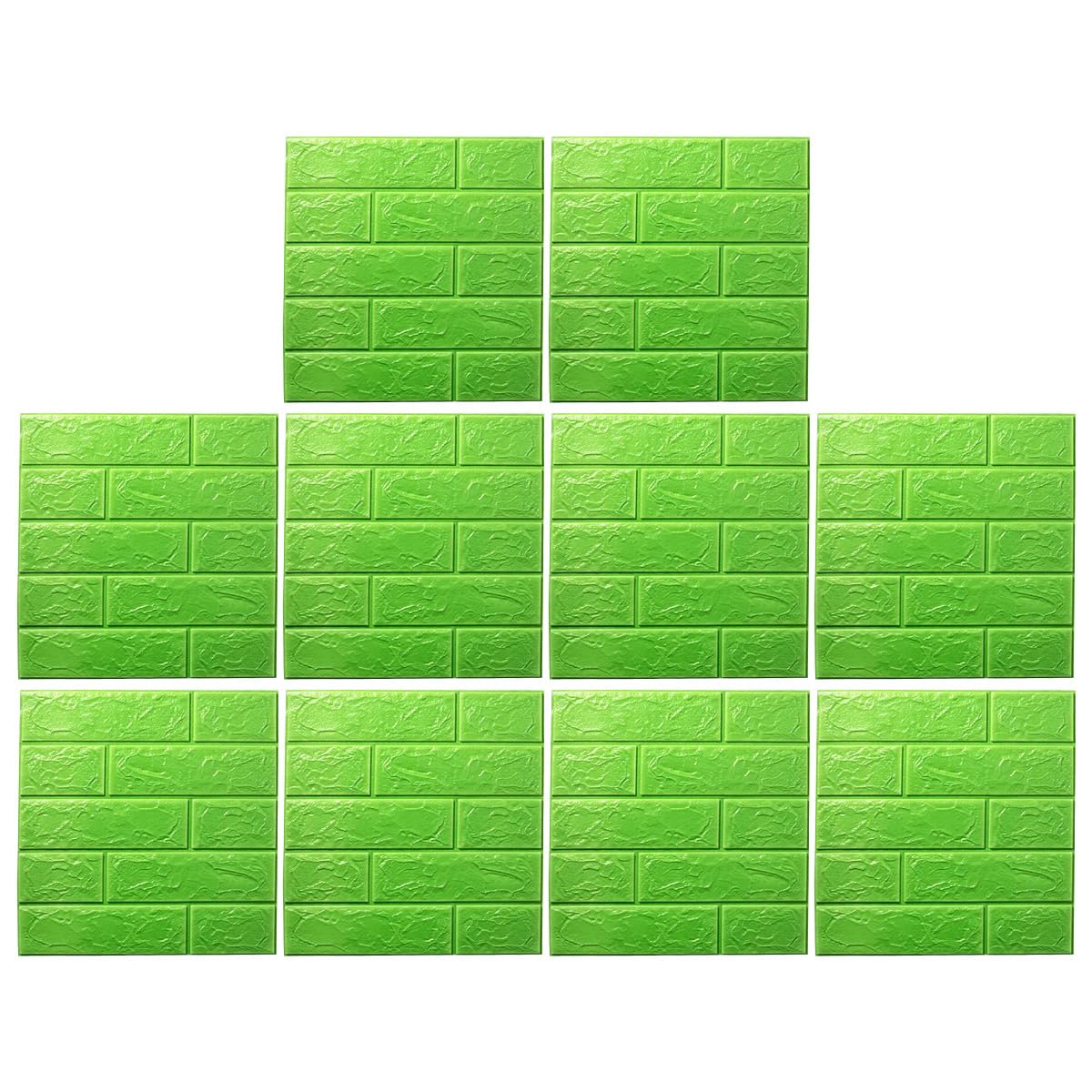 Panneau mural brique vert pour rénover un mur abîmé sans travaux