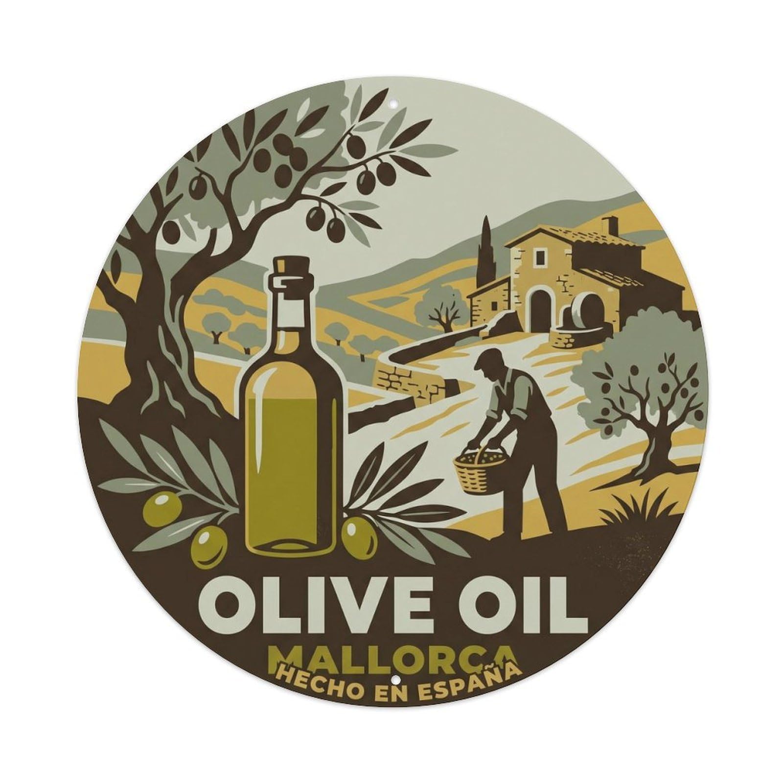 Mallorca Olive Oil Regional Food Island Mediterranean Metal Tin Sign