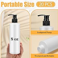 Vista 2 de Thyle 20 botellas dispensadoras de plástico de 8 onzas, botellas de plástico recargables a granel, contenedor de loción a granel, contenedor vacío