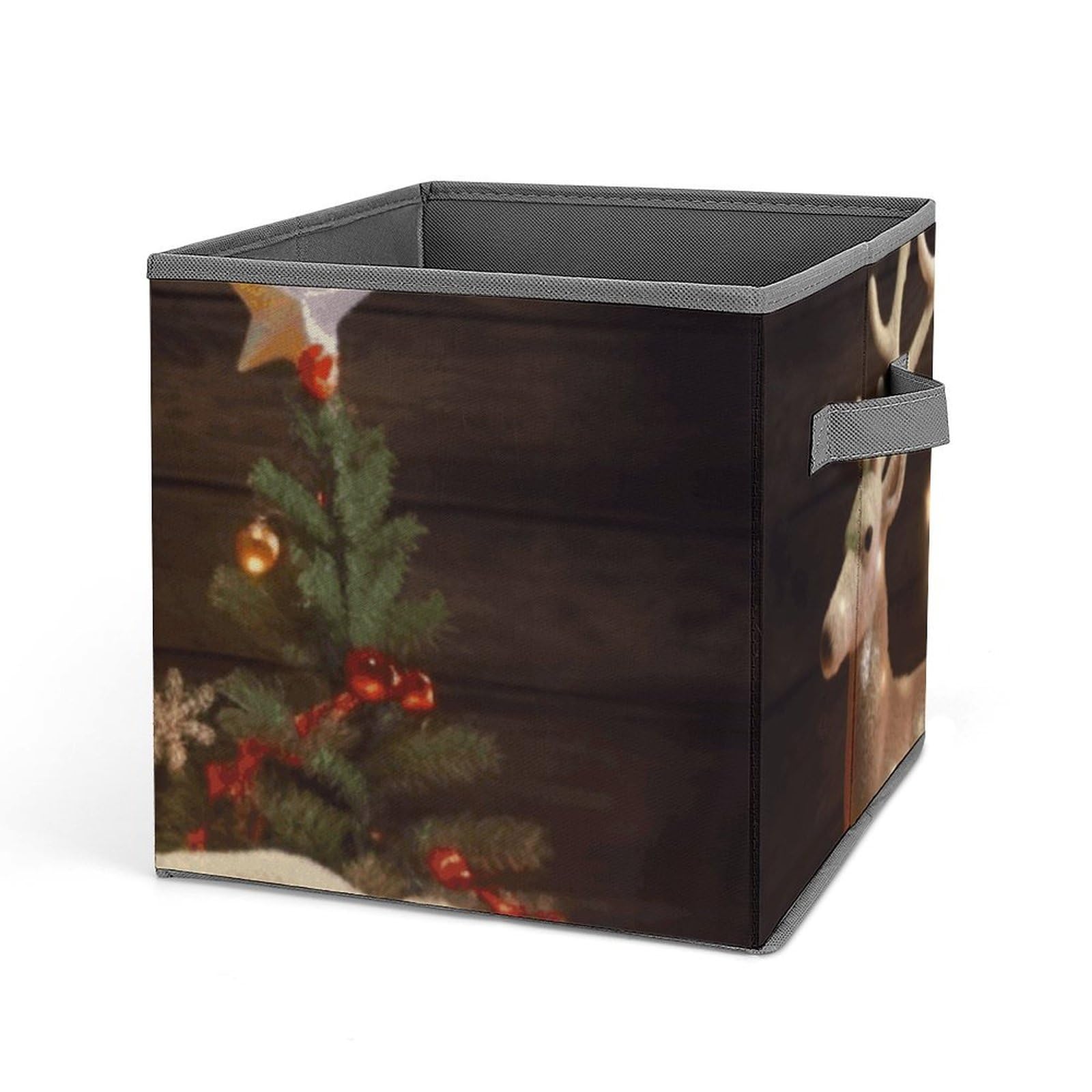 Bac de rangement pliable en tissu pour sapin de Noël et vêtements avec poignées