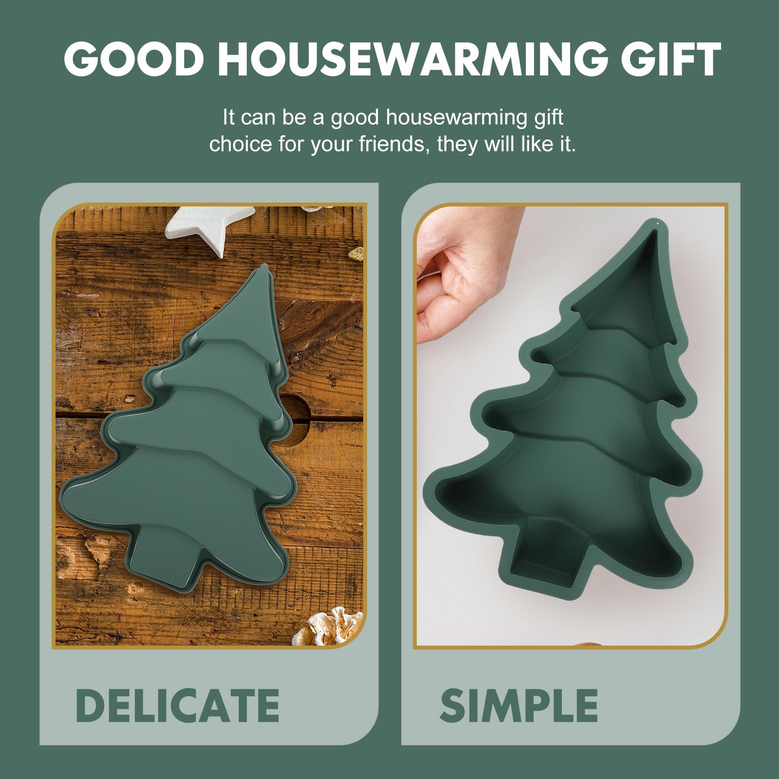 Operitacx Christmas Tree Silicone Baking Mould Pan Kitchen Bakeware Tools for Chocolate Cake Ice, Baking Cake, Pudding, Muffins - Image 4