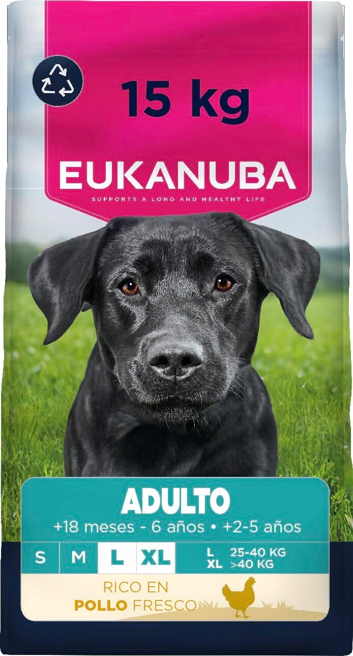 Eukanuba – Pienso para perros adultos grandes Eukanuba pollo fresco 15 kg.
