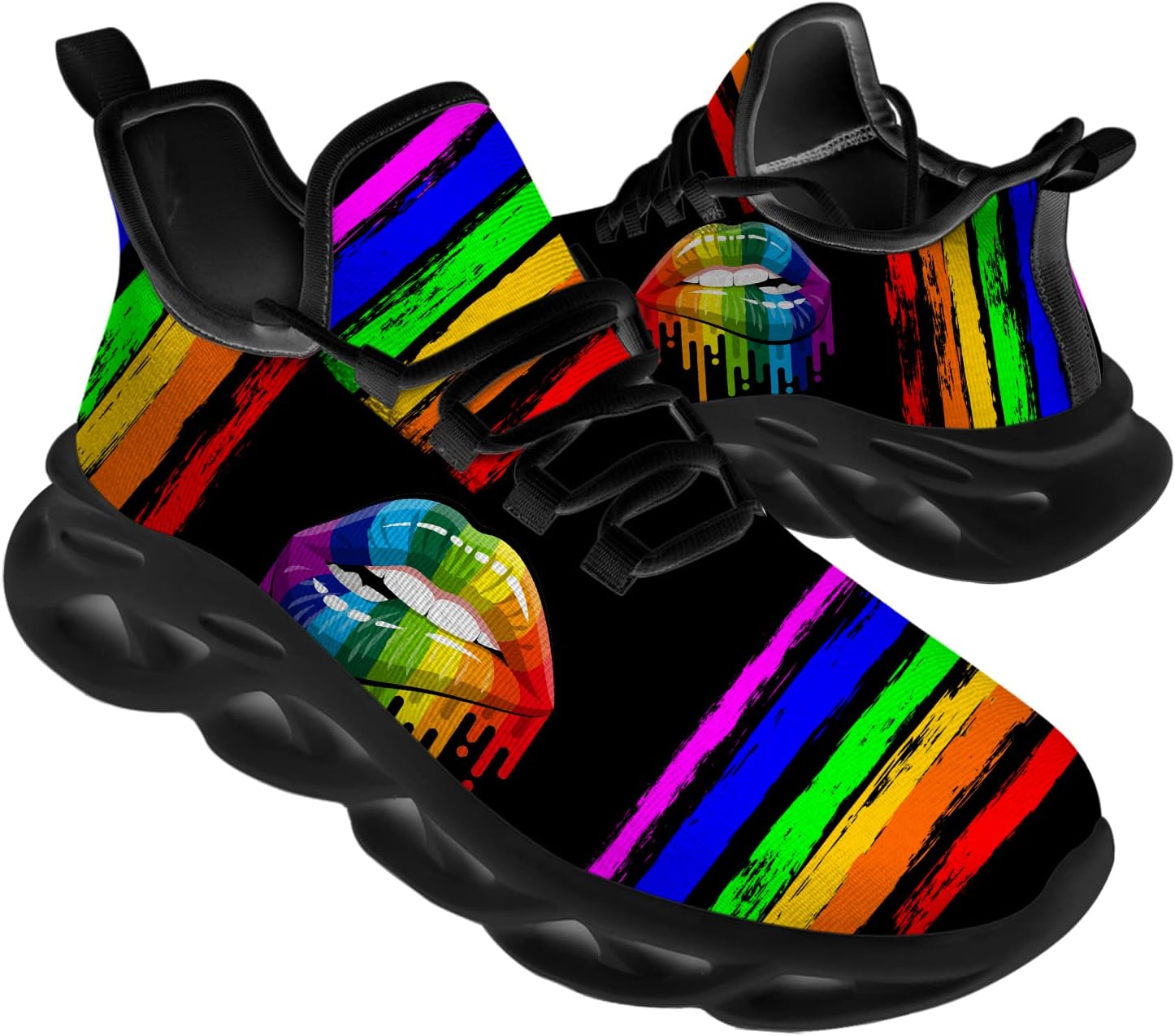 Ciadoon LGBTQ Shoes for Men Women Running Shoes Sport Walking Tennis Sneakers LGBT Shoes Gifts for Him Her