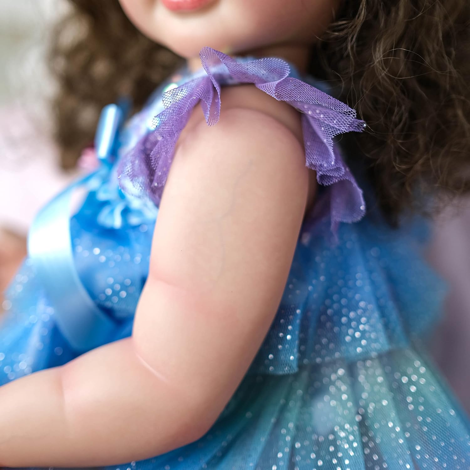 22 inch Realistic Reborn Baby Dolls Silicone Full Body and Toddler Look Real Lifelike Reborn Dolls Curly Hair for Girls Birthday