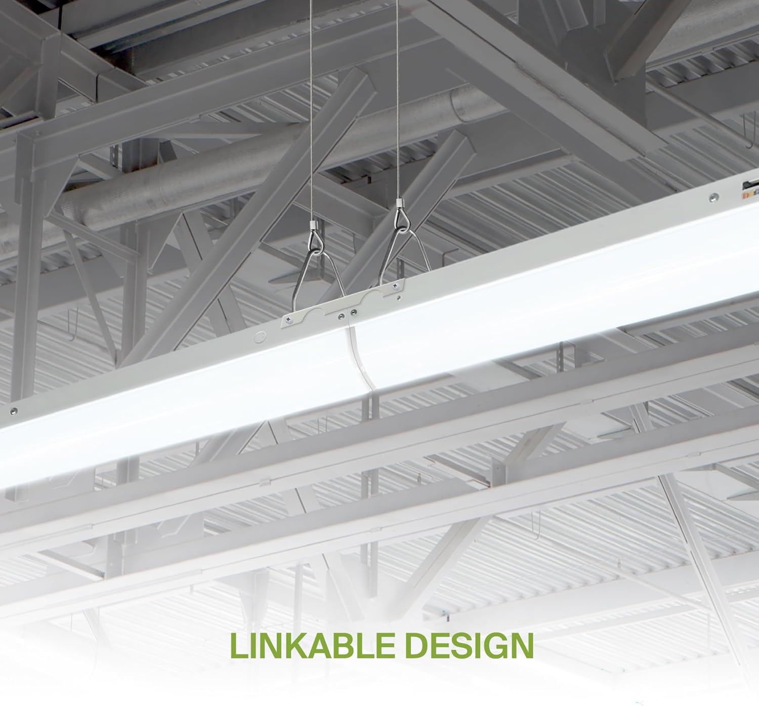 ASD 4ft LED Linear Stairwell Strip Light Fixture with Motion Sensor and Emergency Battery Backup - 22W-44W 5853LM Linkable LED Shop Light - 3500K-5000K Adjustable Ceiling Light - UL DLC
