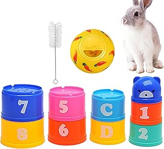 Rabbit Stacking Cup,Bunnies Toy Rabbit Stack Up Stacking | Reusable Bunny Nesting Toy Rabbit Foraging Toy for Small Animals, Rabbits, Small Pets, Hedgehogs and Guinea Pigs Enjovdery