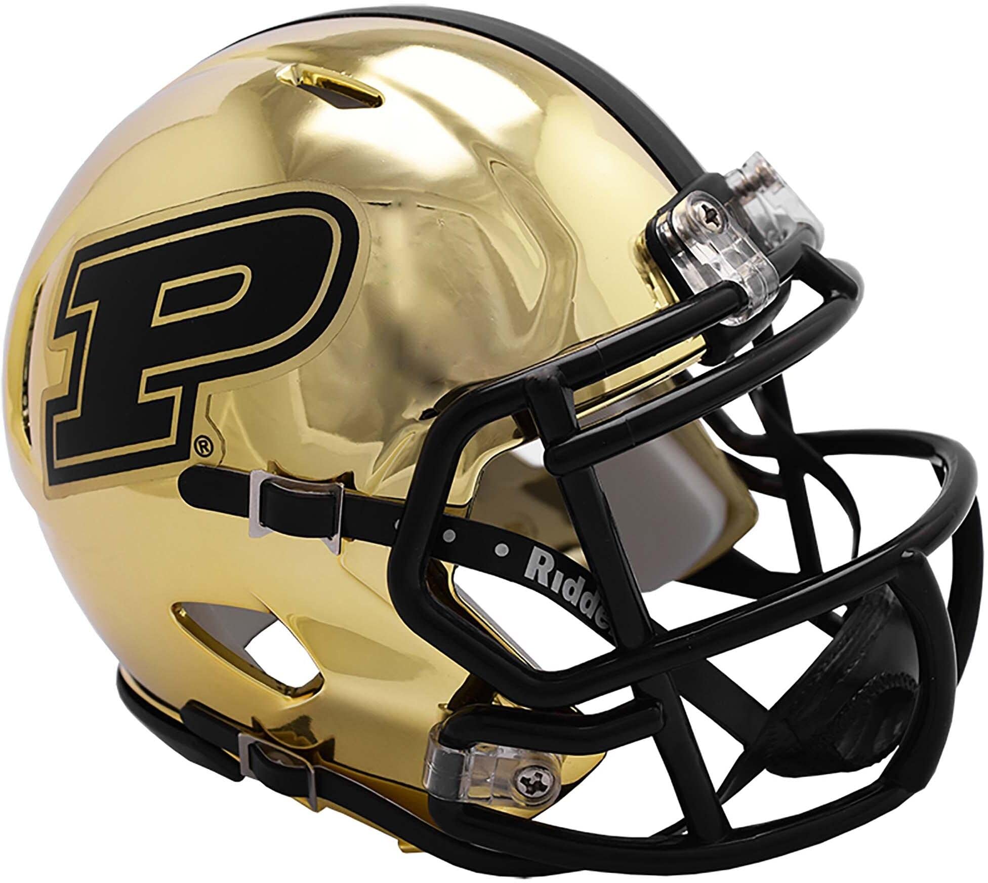 Riddell NCAA Purdue Boilermakers Unisex Purdue Boilermakers Helmet Replica Mini Speed Style Chrome Alternatehelmet Replica Mini Speed Style Chrome Alternate, Team Colors, One Size