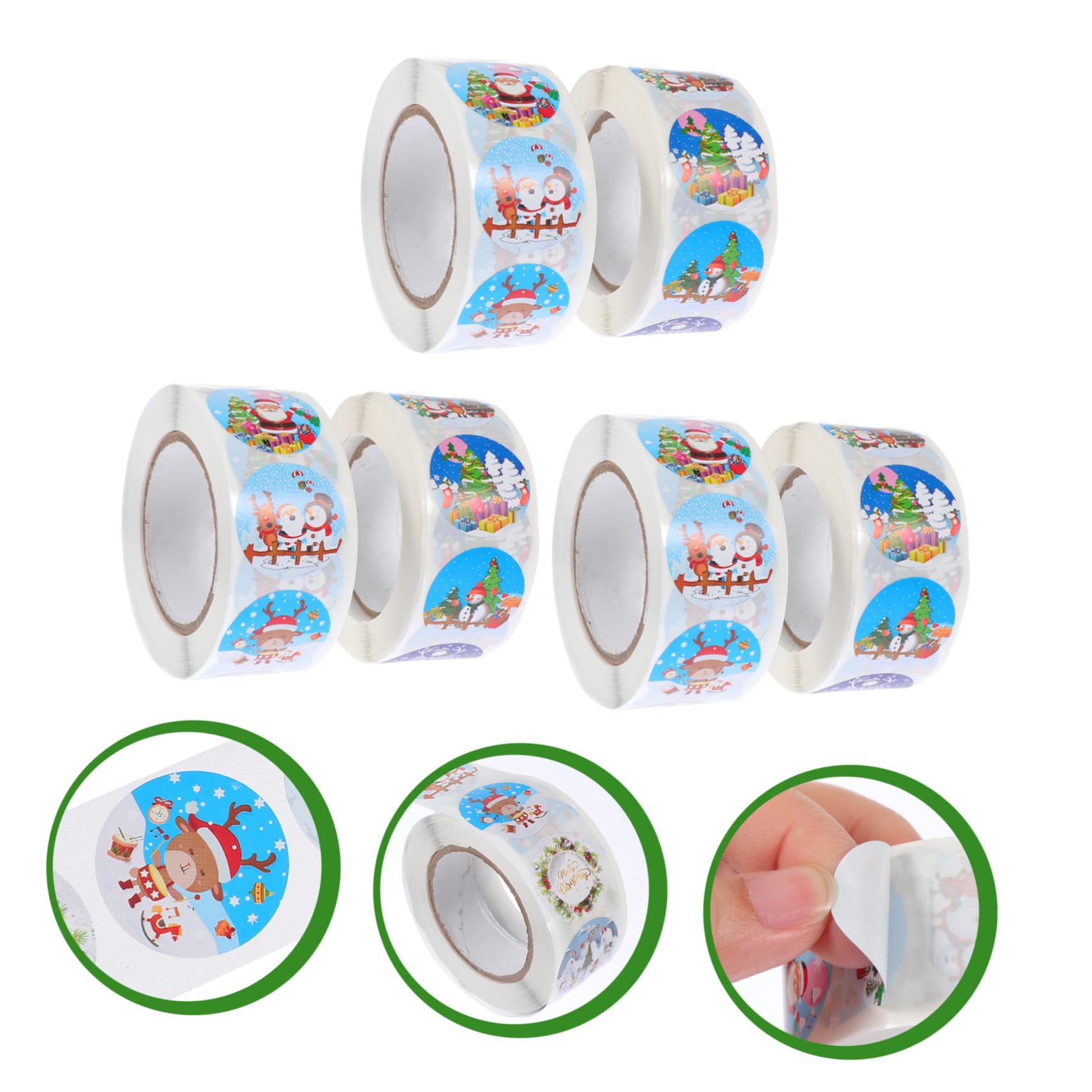 Angoily 12 Adesivi Natalizi per Regali Etichette Autoadesive Cartoni Animati Sigillanti Decorativi Resistenti e Facili Usare per Confezioni e Buste Festive