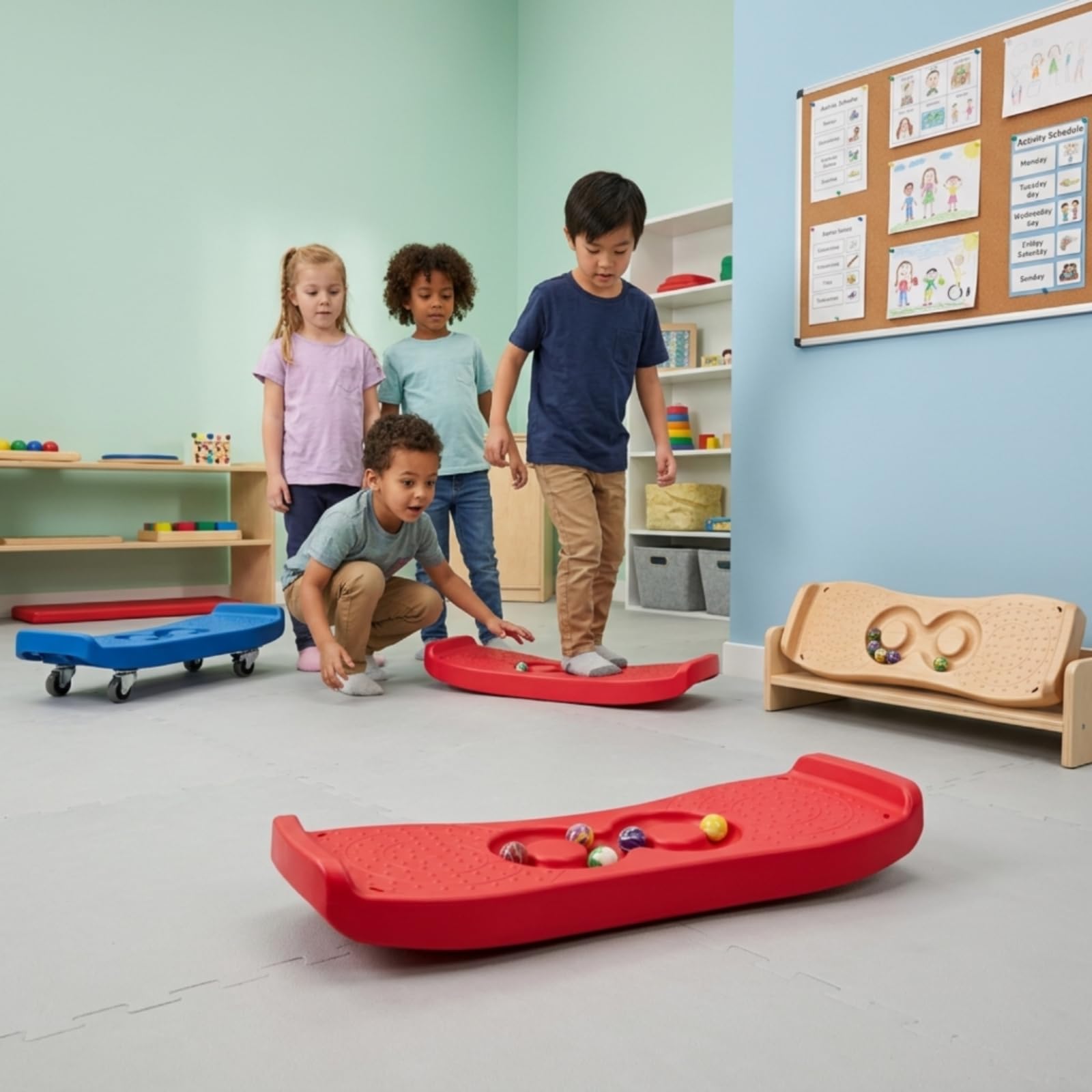 Tabla Equilibrio Extremos Altos Tabla Balance Acabado Brillante Juguete Infantil para Niños