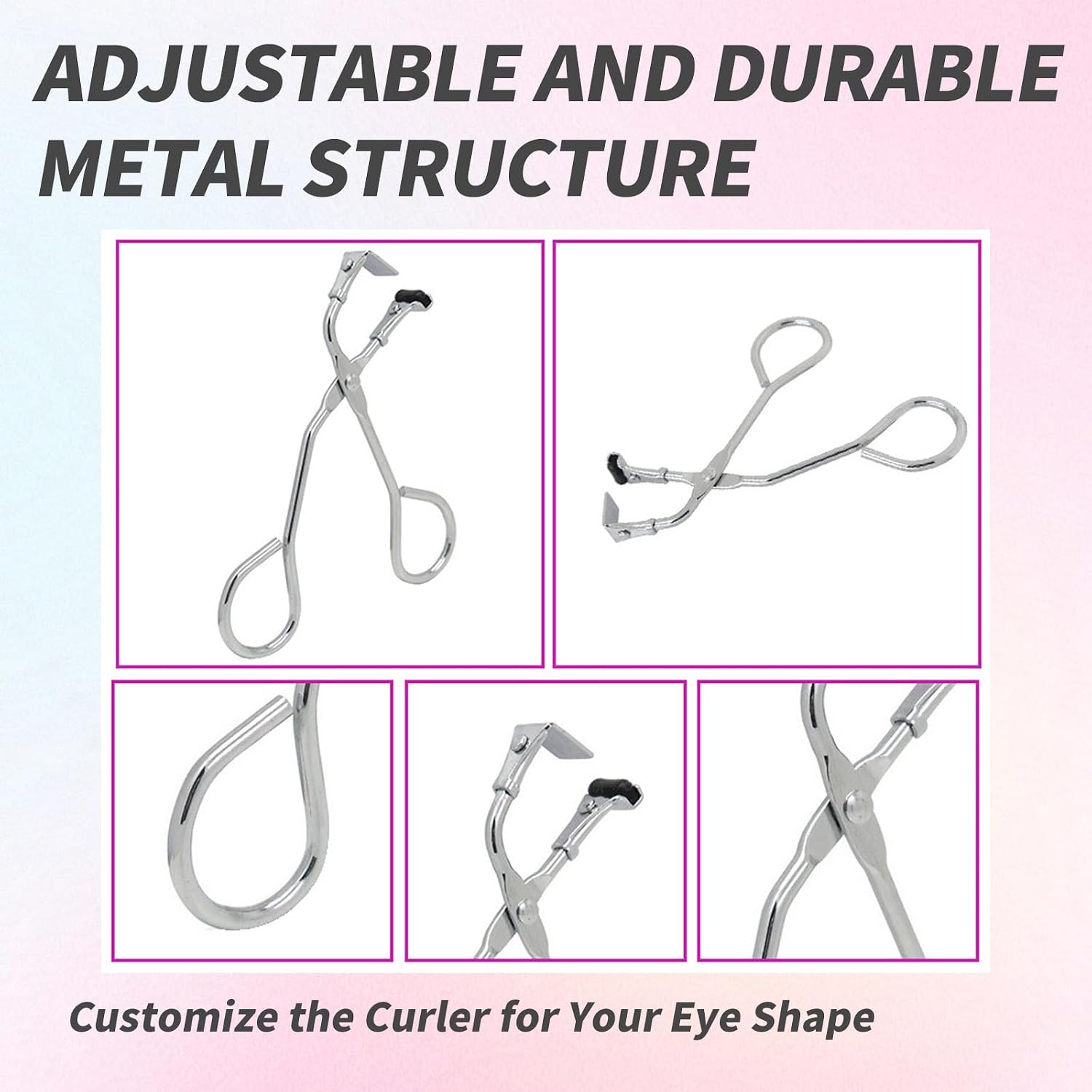 2 Pack Mini Eyelash Curler for Ends Silicone Eyelash Curler with Refill Pads Mini Lash Curler No Pinching Fits All Eyelash Shapes Small Segmented and Precision Press Tool for Dramatic Lash Look