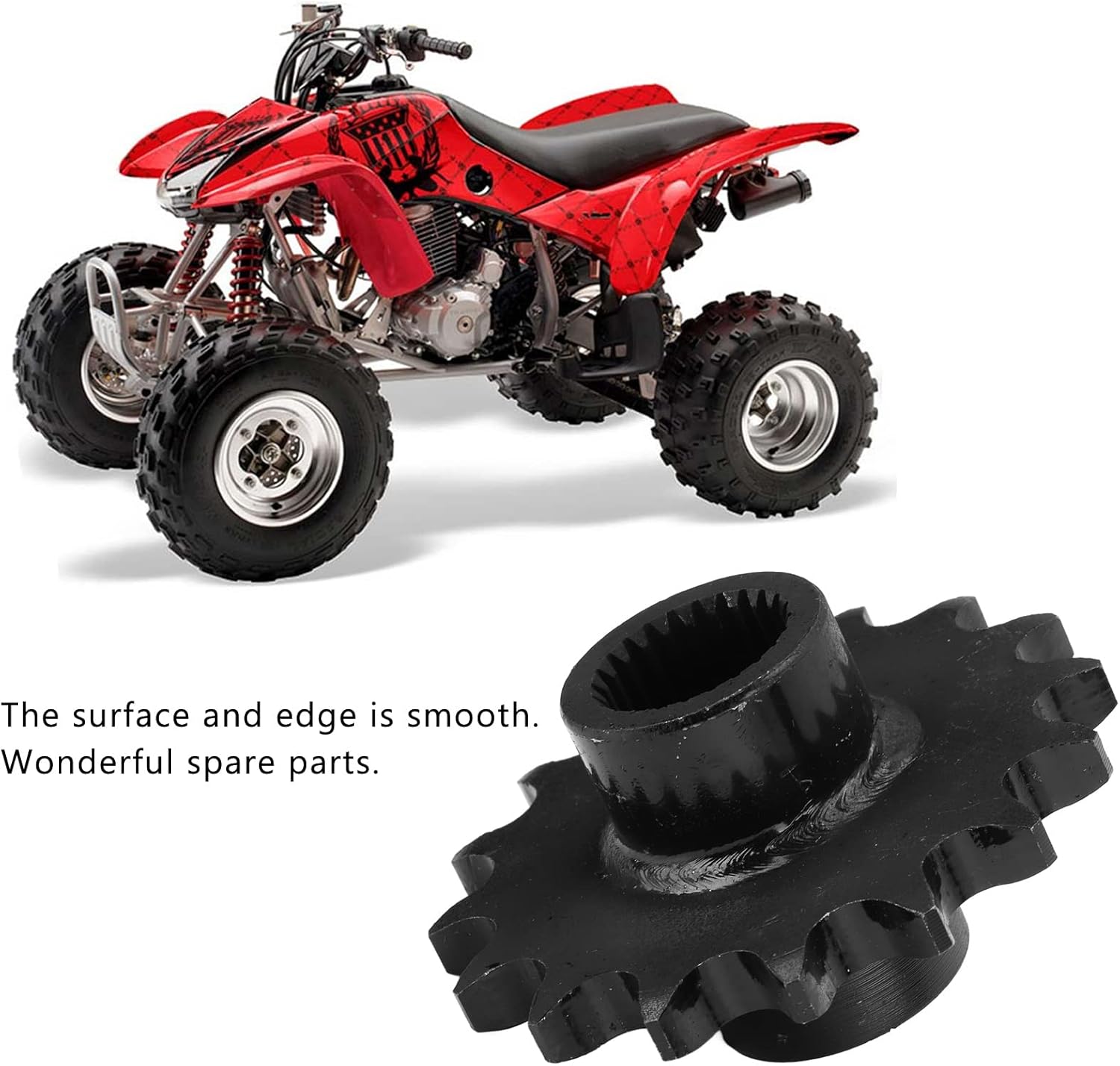 530 Chain 16T Front Sprocket, Front Sprocket, Black Steel Pinion High Strength Part for Gy6 150cc‑200cc ATV Quad Go Kart