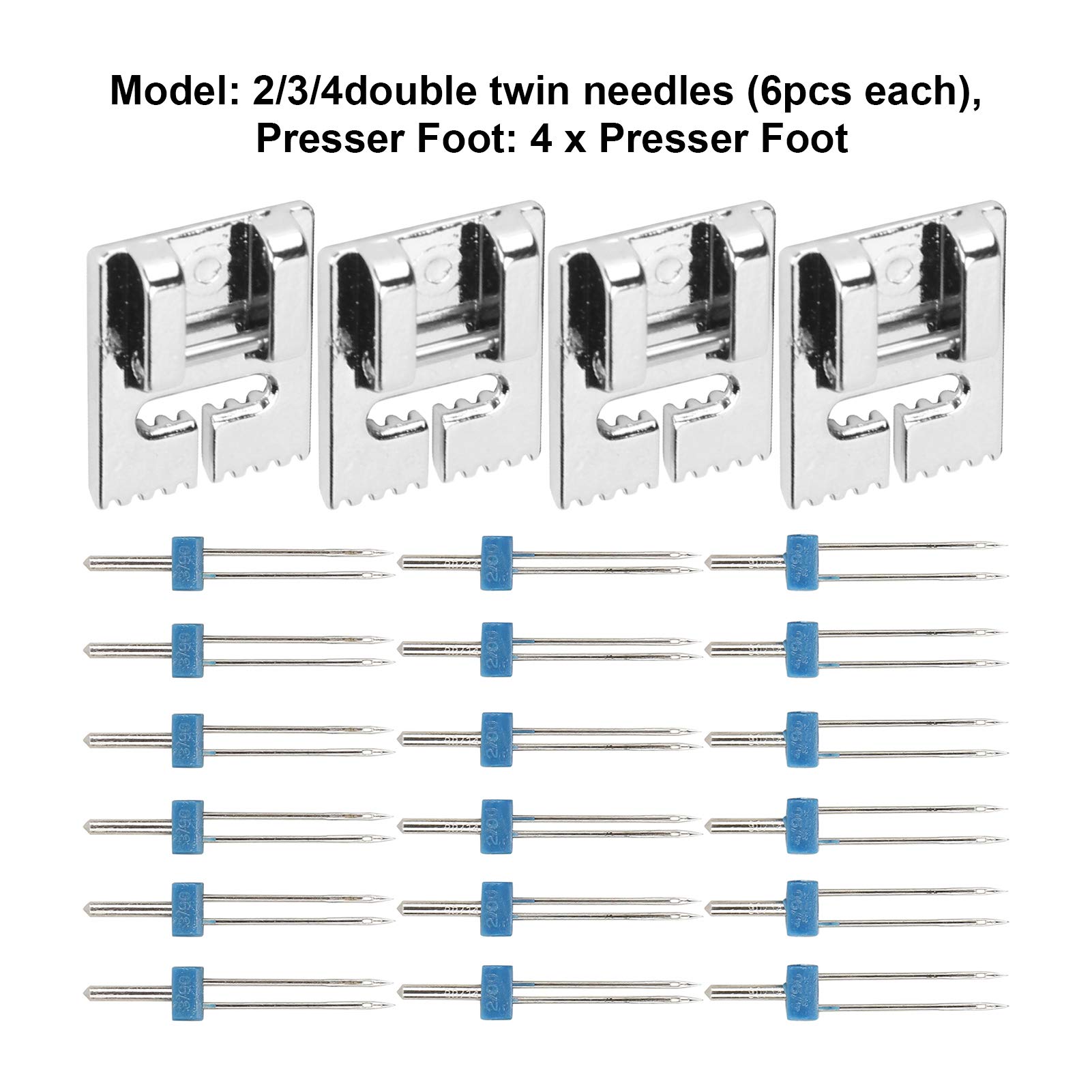 Pied De Biche à Double Aiguilles Et Plis Pour Machine à Coudre, 13 Pièces/ Ensemble, Accessoires De Couture, AA7385, Taille 2/90 3/90 4/90