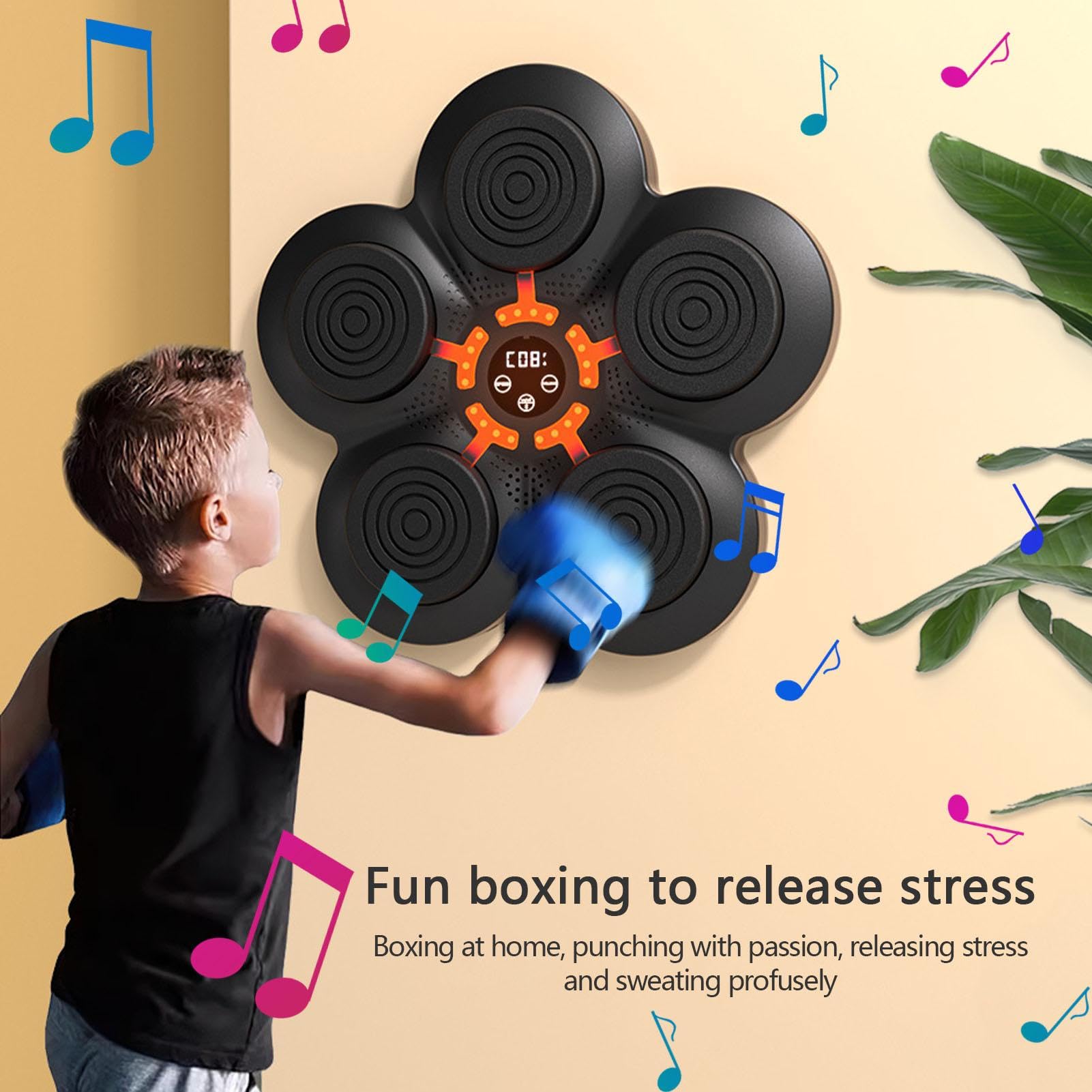 Bersaglio ritmico da boxe, attrezzatura sportiva avanzata, bersaglio intelligente da boxe, da parete, illuminato, robusto dispositivo per esercizi per bambini, adulti, fitness e palestra