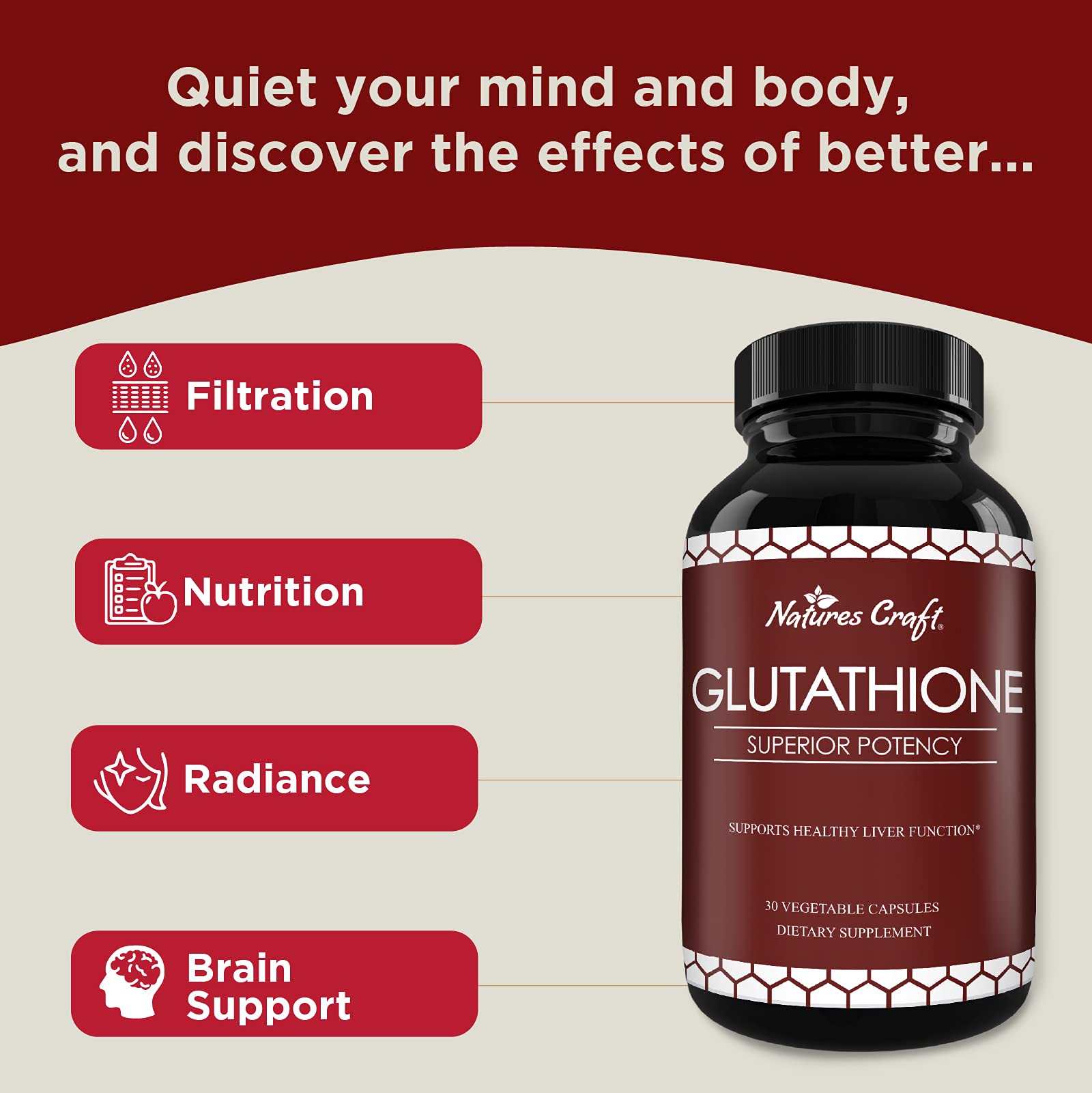 Pure Glutathione Supplement with Glutamic Acid L Glutathione Pills