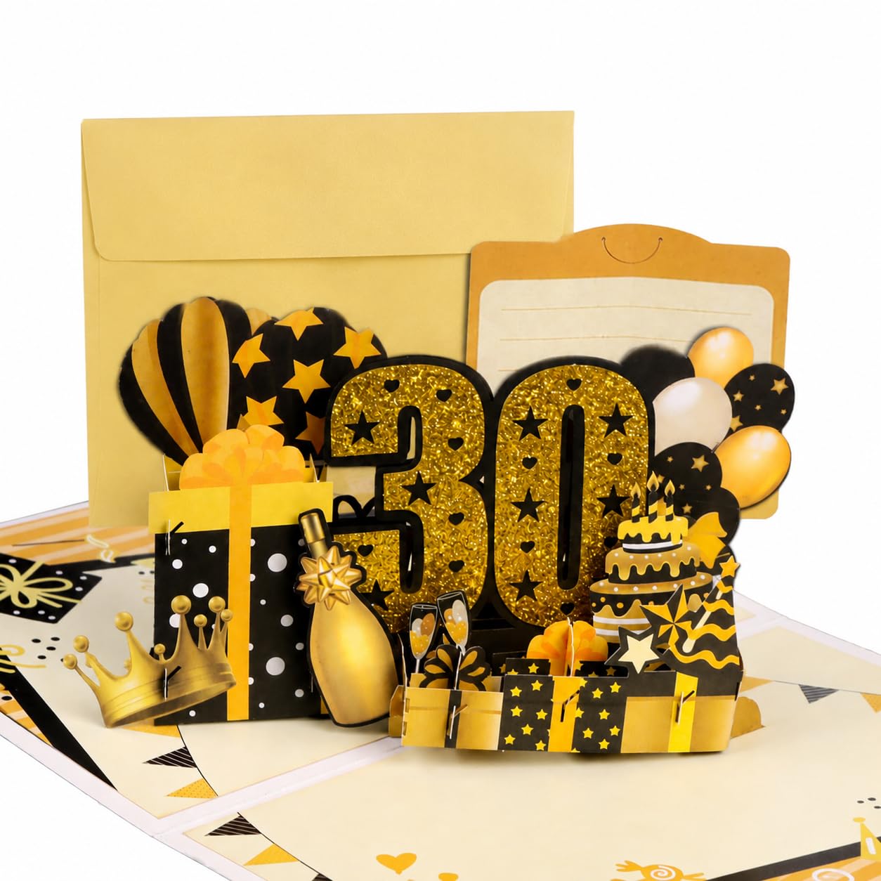 30th Birthday Cards for Women Men, 3D Pop Up 30th Birthday Greeting Card