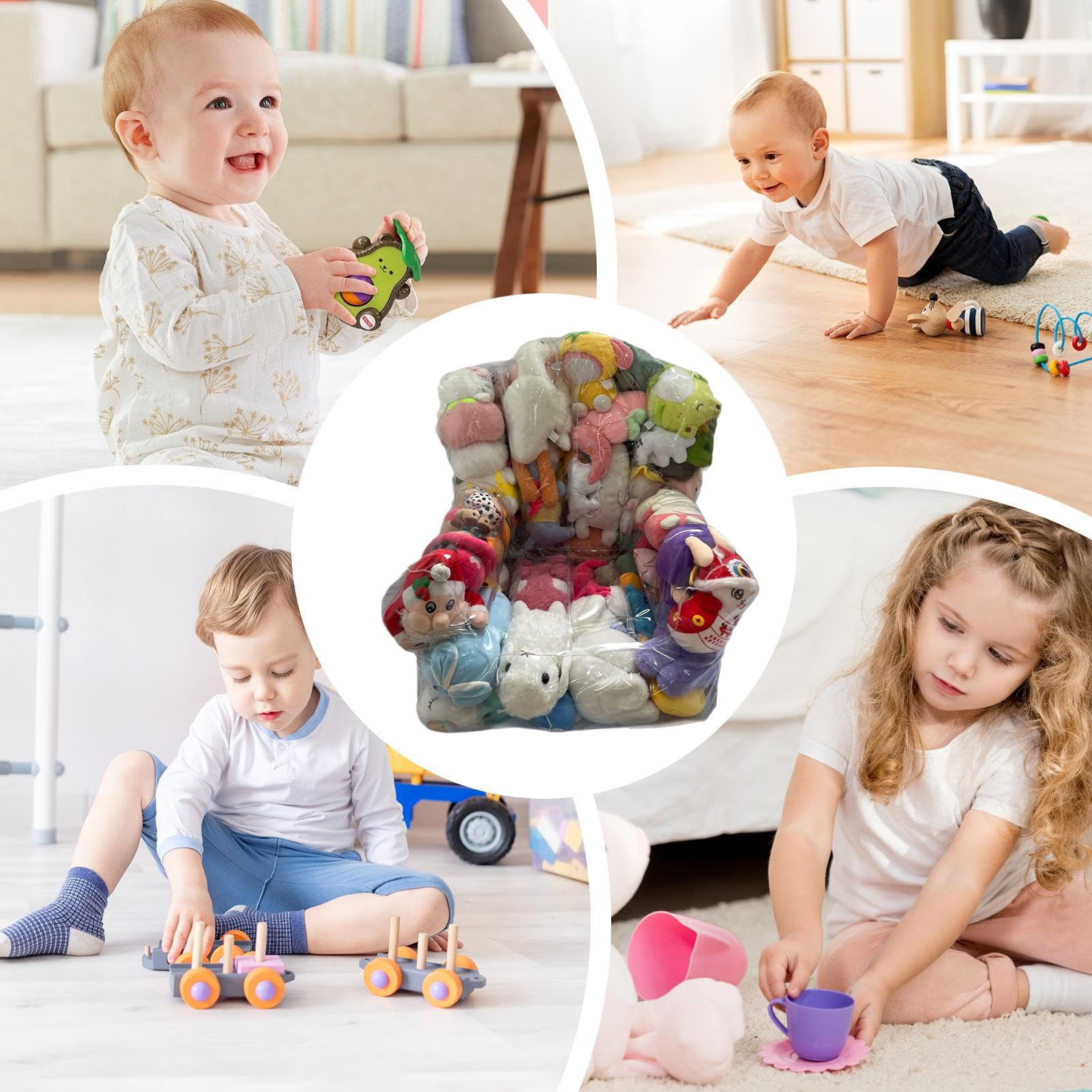 Genérico Sillón Puf Transparente, Fundas para Sillón Saco para Guardar Peluches, Sillóns Puf Impermeable De PVC, Ideal Paras Organizar Juguetes De Niños