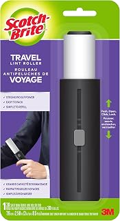 Scotch-Brite Mini Travel Lint Roller with Cover, 30 Sheets, Retractable, Refillable Lint Brush