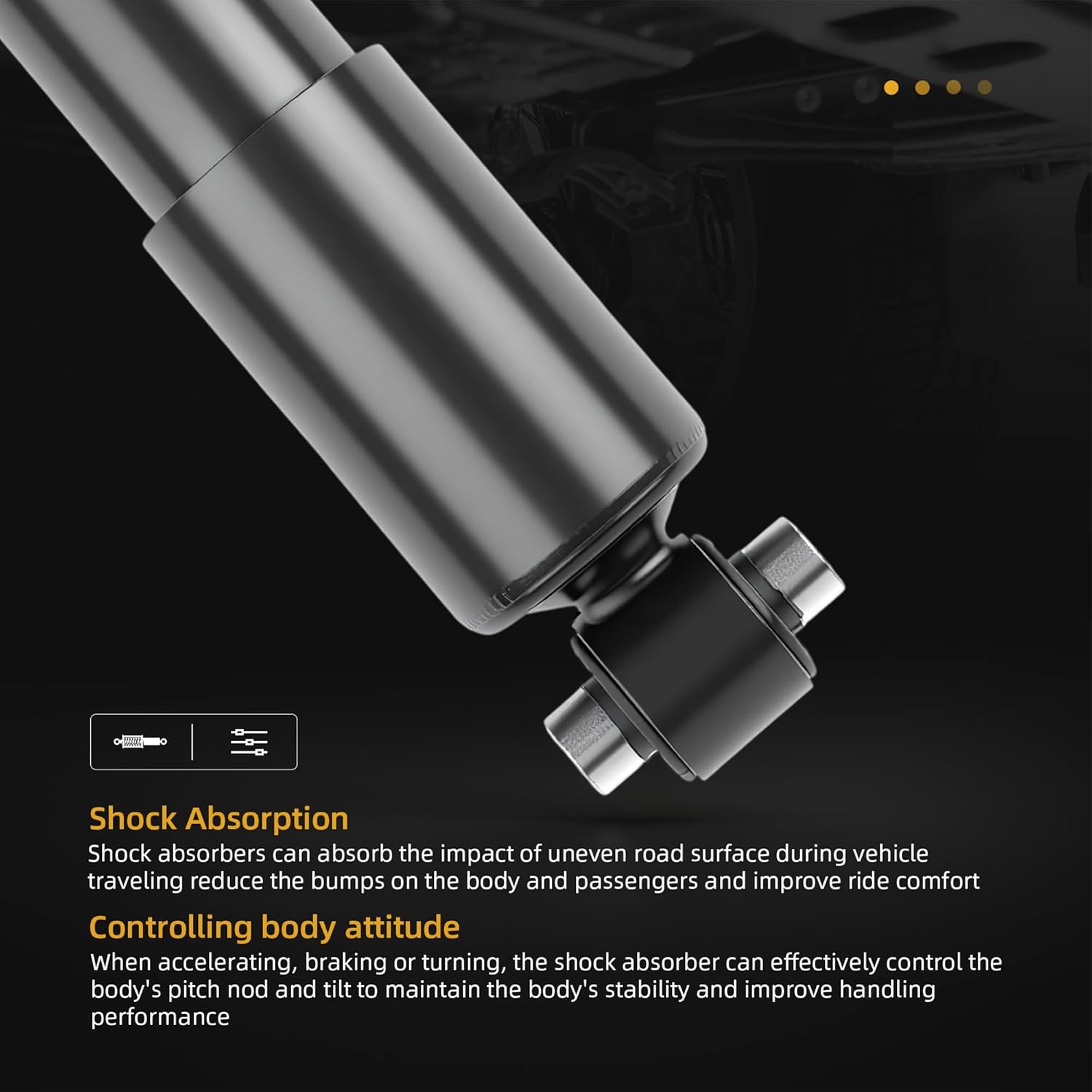2PCS Cab Shock Absorber for Freightliner Century Class 2001-2011, for Freightliner FL60 1991-2004, for Freightliner FL70 1991-2005, Driver and Passenger Side #OE 83001, 66118, 66132