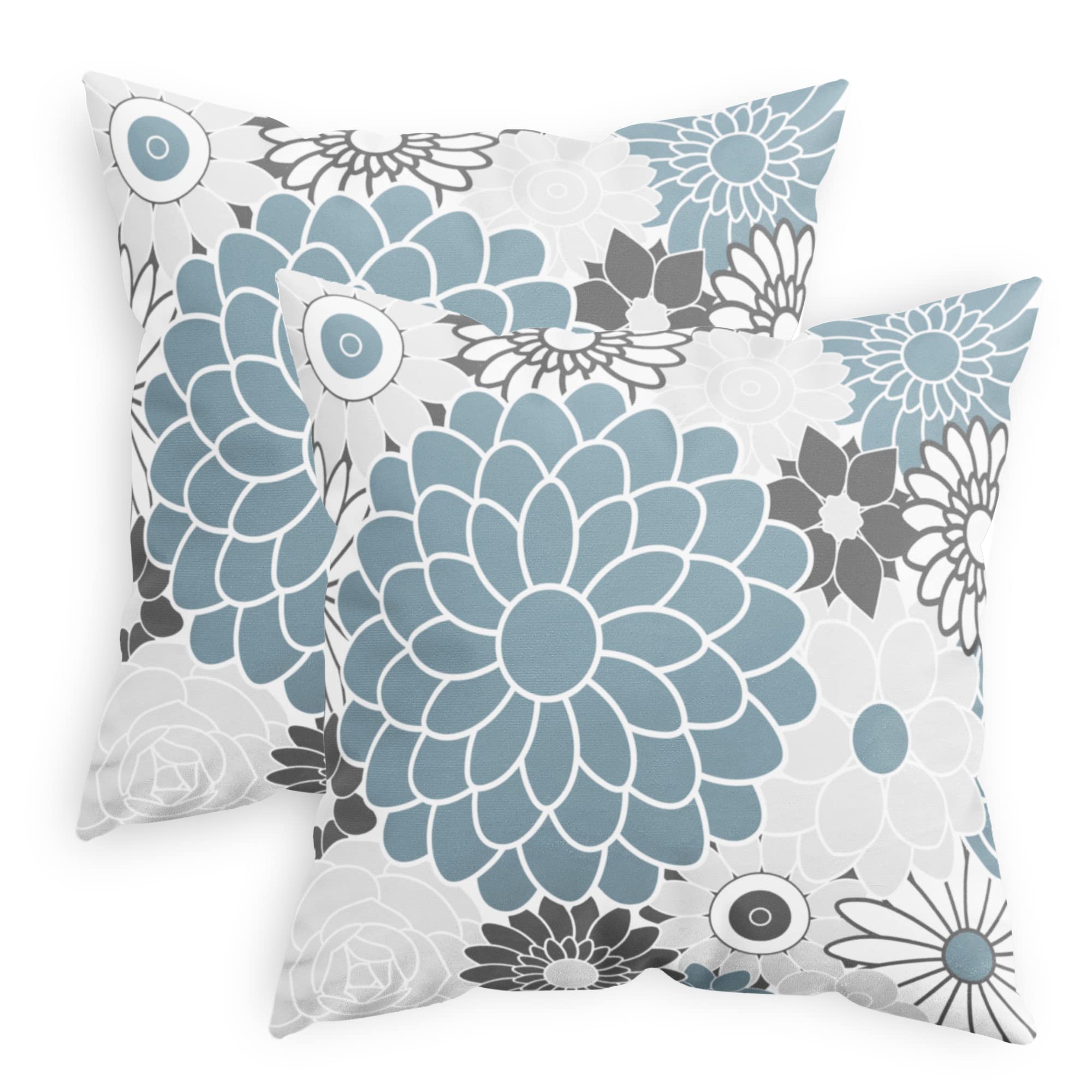 CaliTime Throw Pillow Cases Pack of 2 Cozy Fleece Blooming Dahlia Floral Flowers Decorative Cushion Covers for Couch Bed Sofa Farmhouse Decoration 20