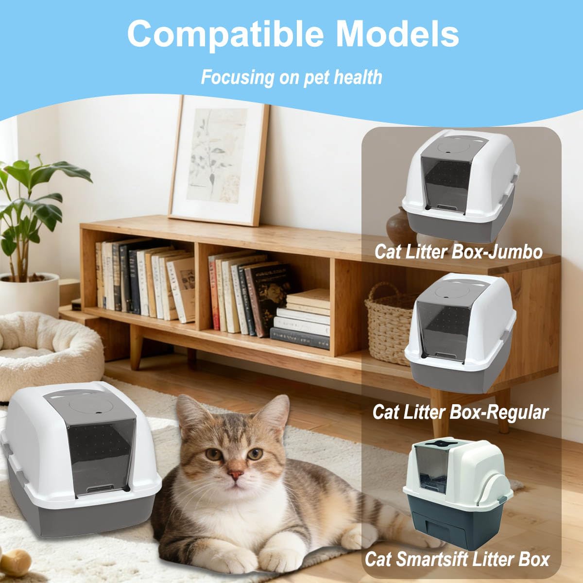 Confezione da 8 filtri di ricambio per Catit Airsift Jumbo per Regular per lettiere Smartsift Filtro a doppia azione per lettiera per gatti Filtri di ricambio per mantenere l'odore fresco