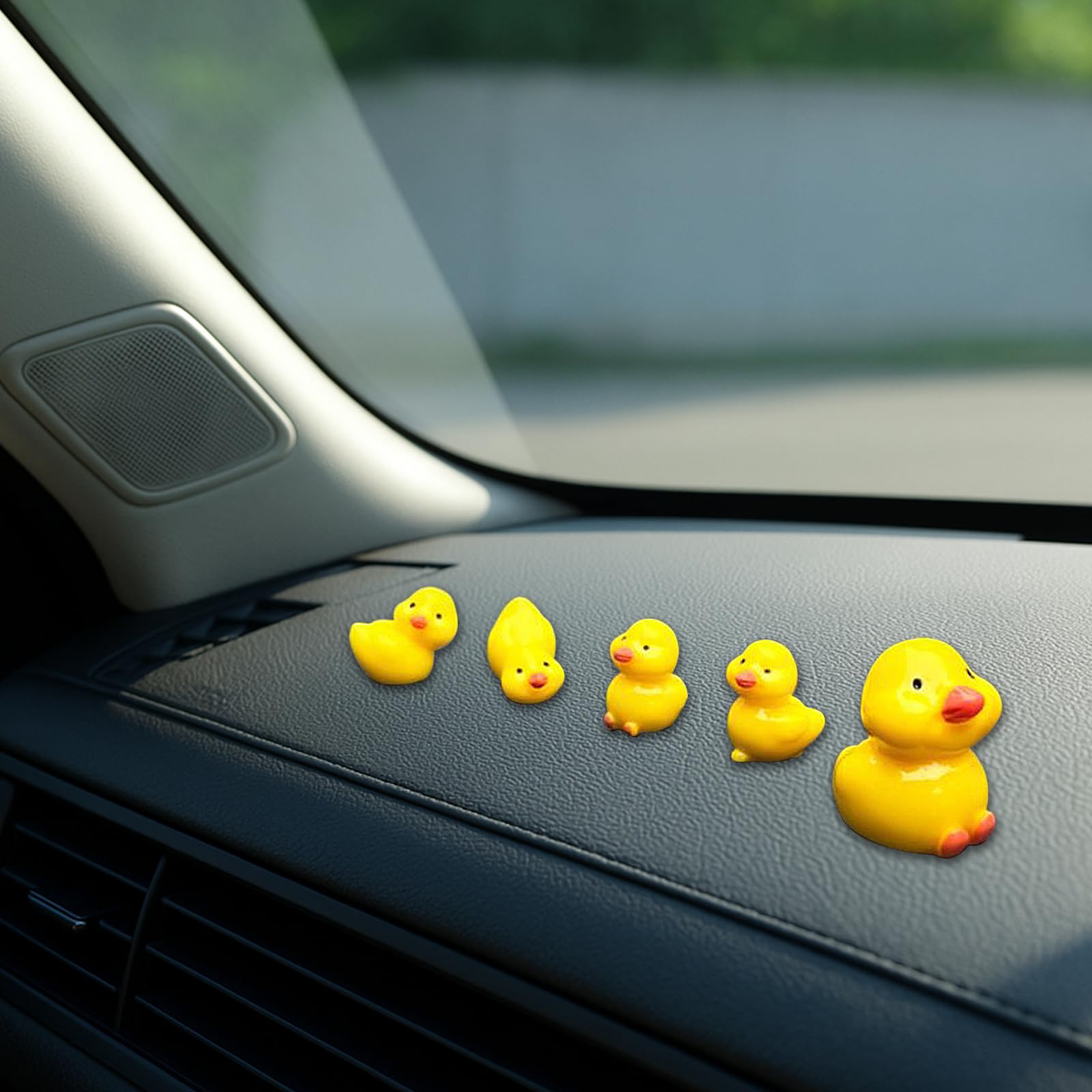 5PCS Mini Ducks Car Interior Accessories for Dashboard Decorations Cute Rearview Mirror Decor for Car Home Garden Office